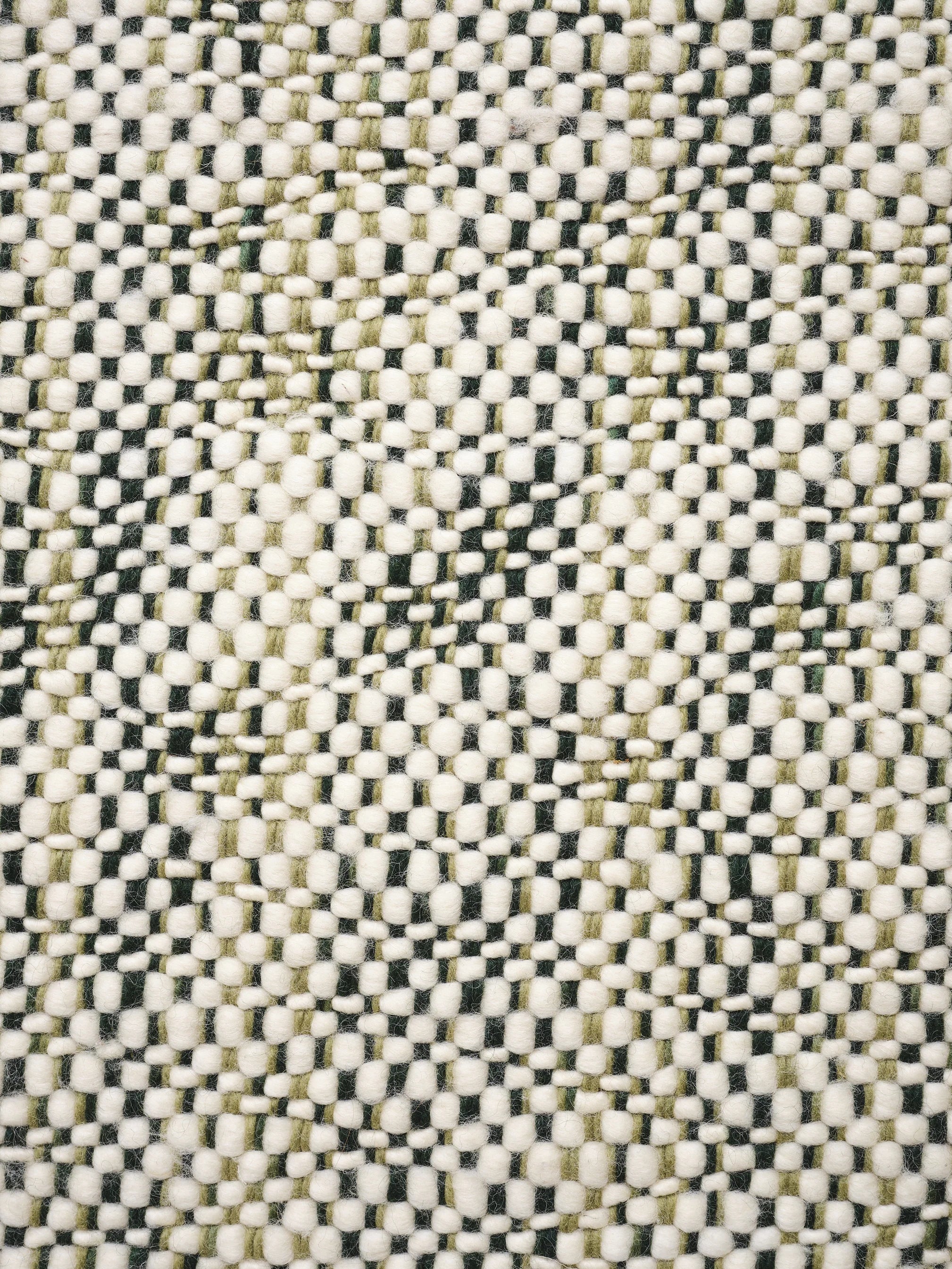 Cream TWEED rug with green