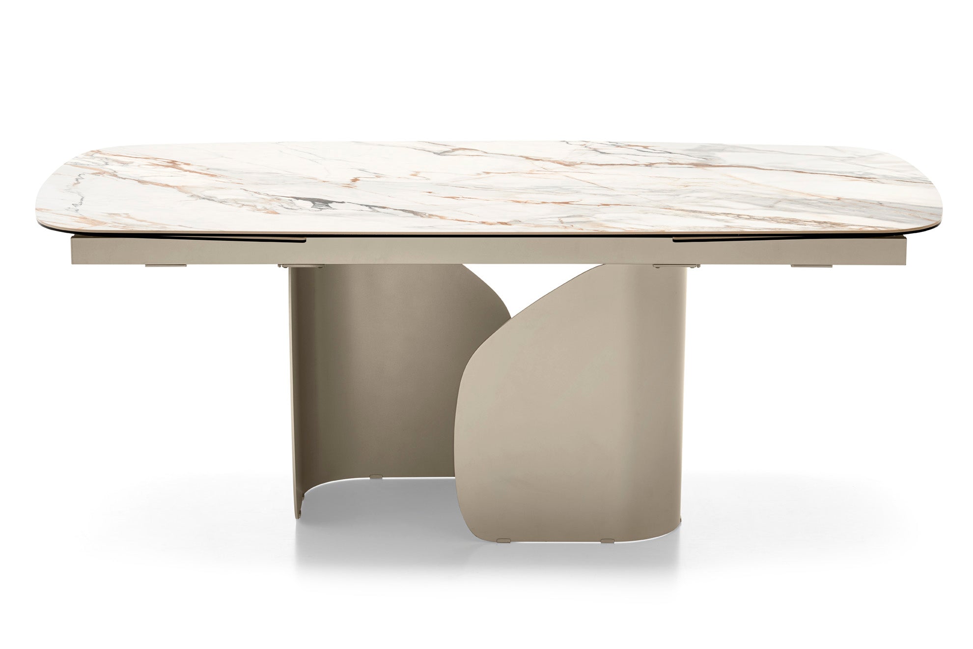 TWINS Extendable Table with Beige Top and Beige Base