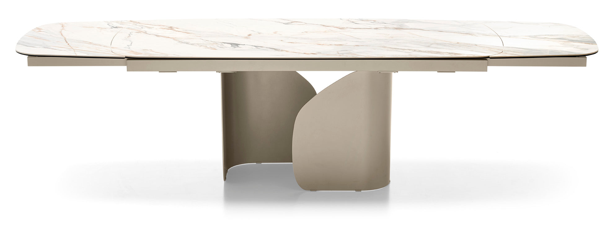 TWINS Extendable Table with Beige Top and Beige Base