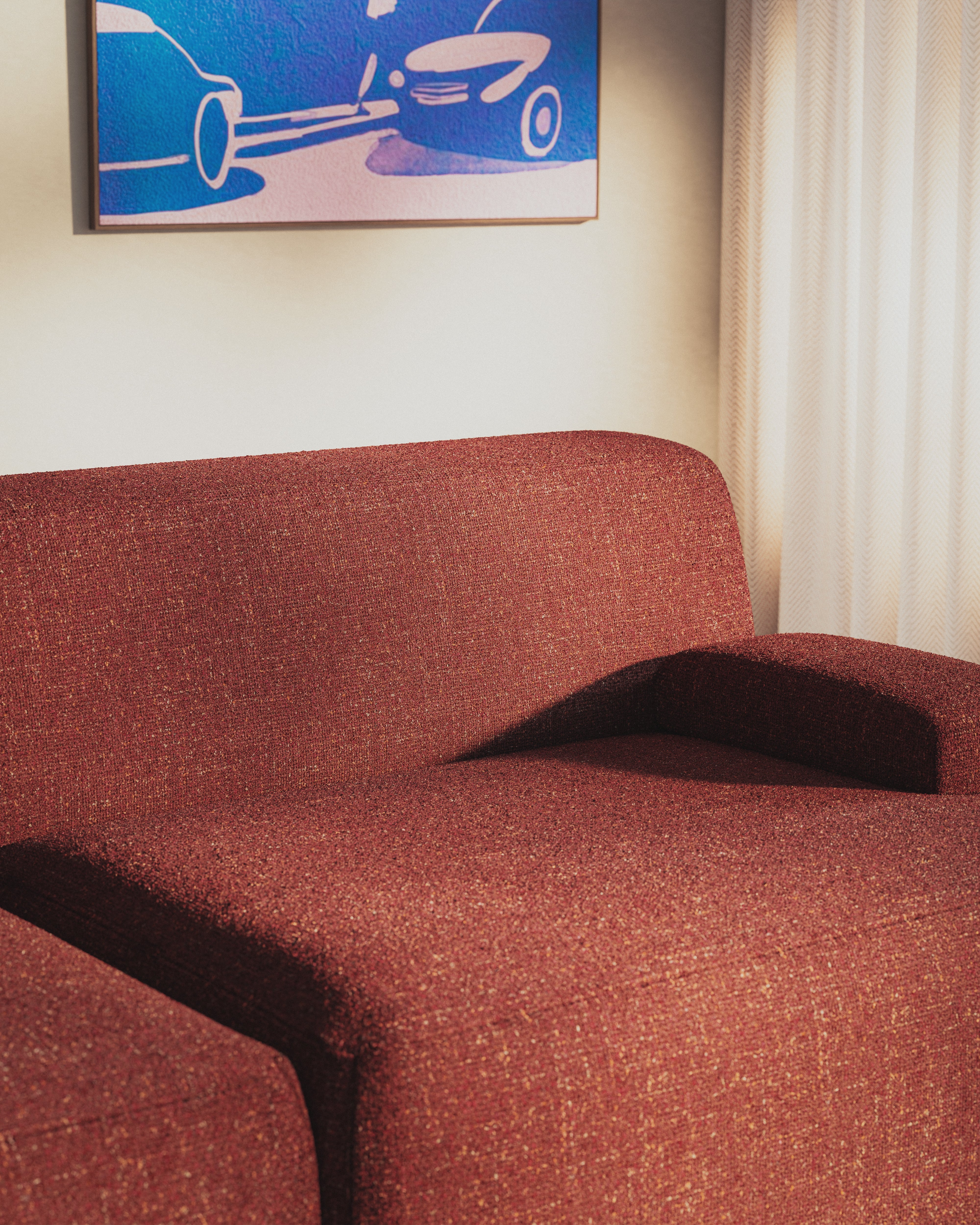 Modulsofa für 2 Personen UMI kastanienrot