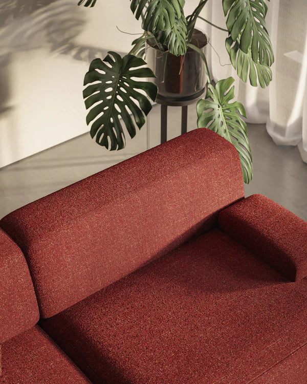 Sofa modułowa UMI - element prawostronny kasztanowy czerwony