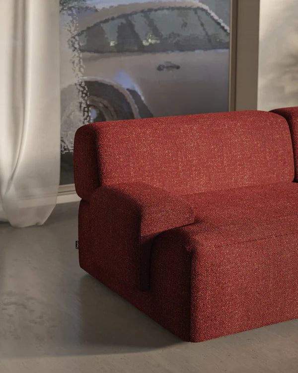 Sofa modułowa UMI - element lewostronny kasztanowy czerwony