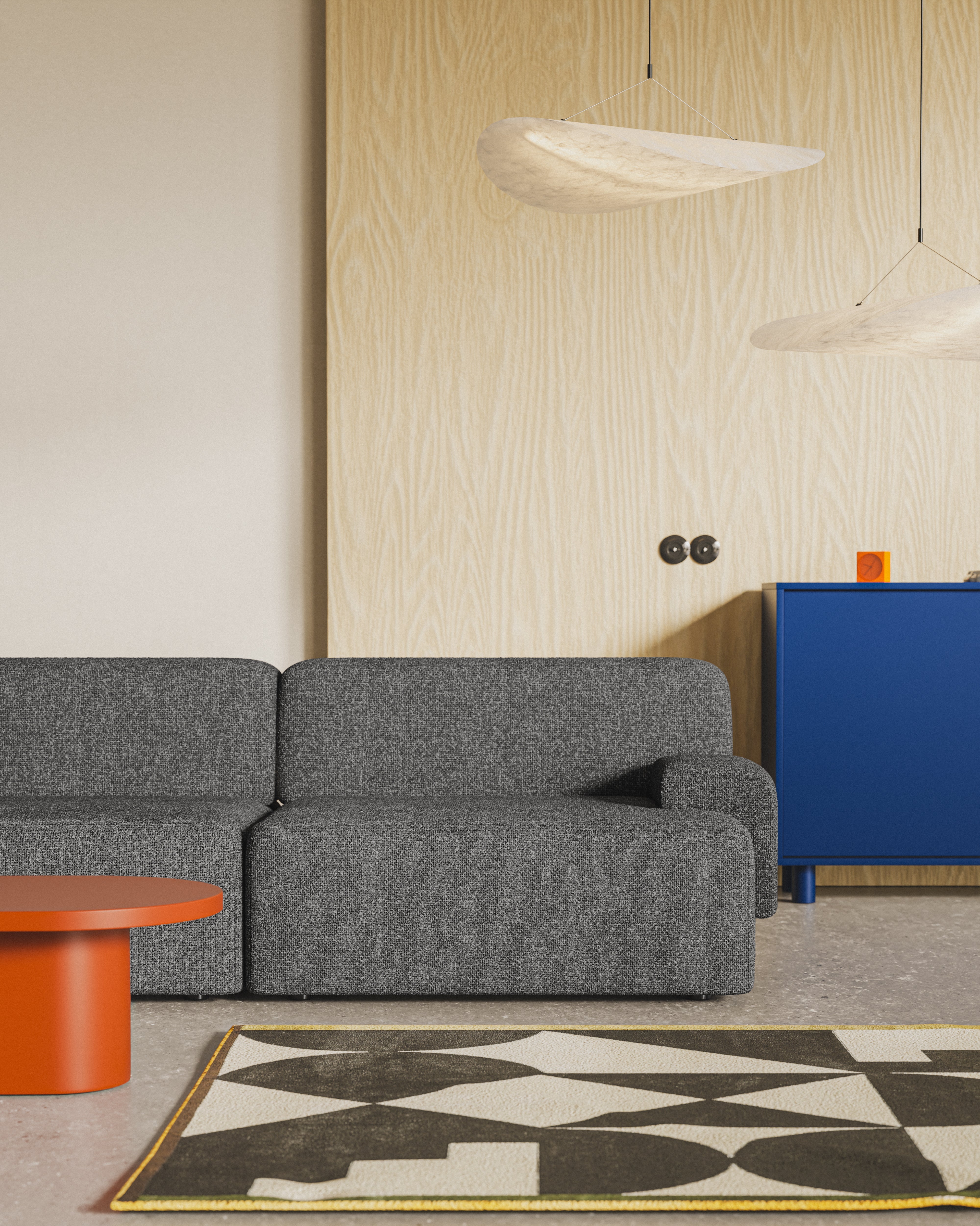 Modularsofa für 3 Personen UMI steinernes Schwarz