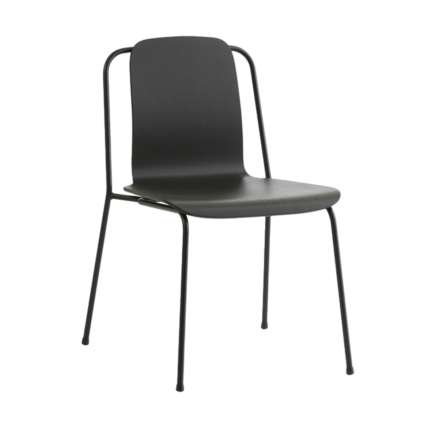 Studio chair black veneer ash with a black base