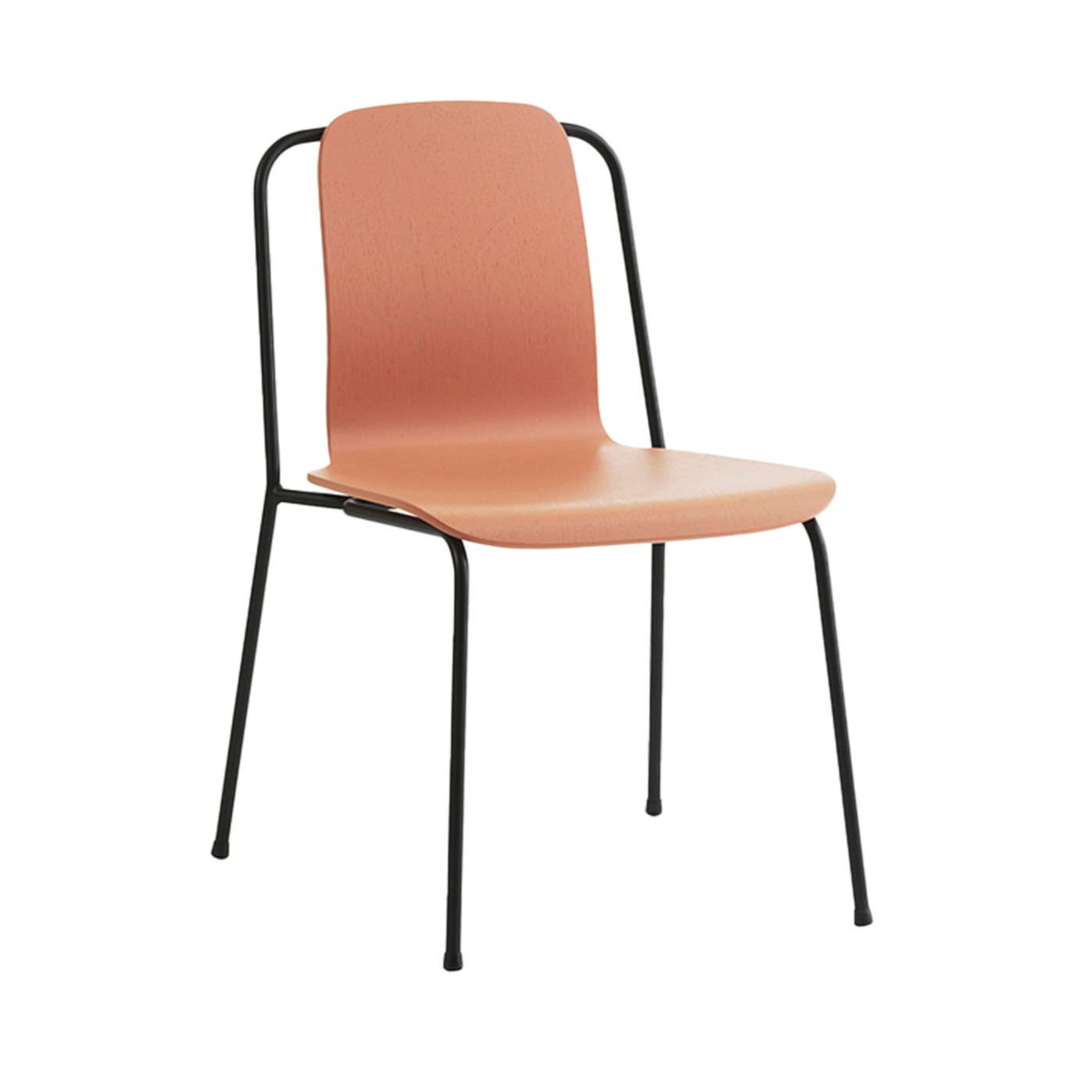 Studio chair brown ash veneer with a black base