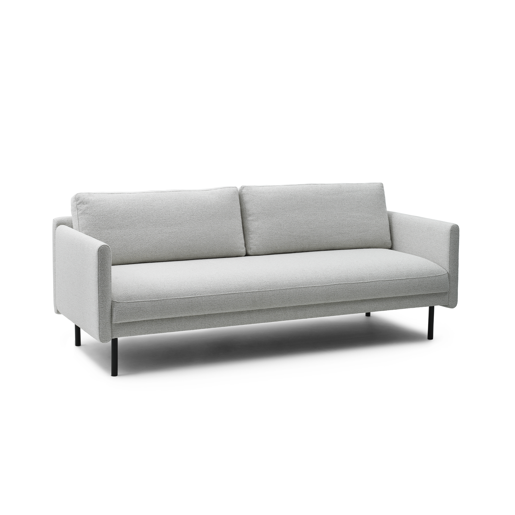 Hellgraues RAR -Sofa mit einer schwarzen Basis