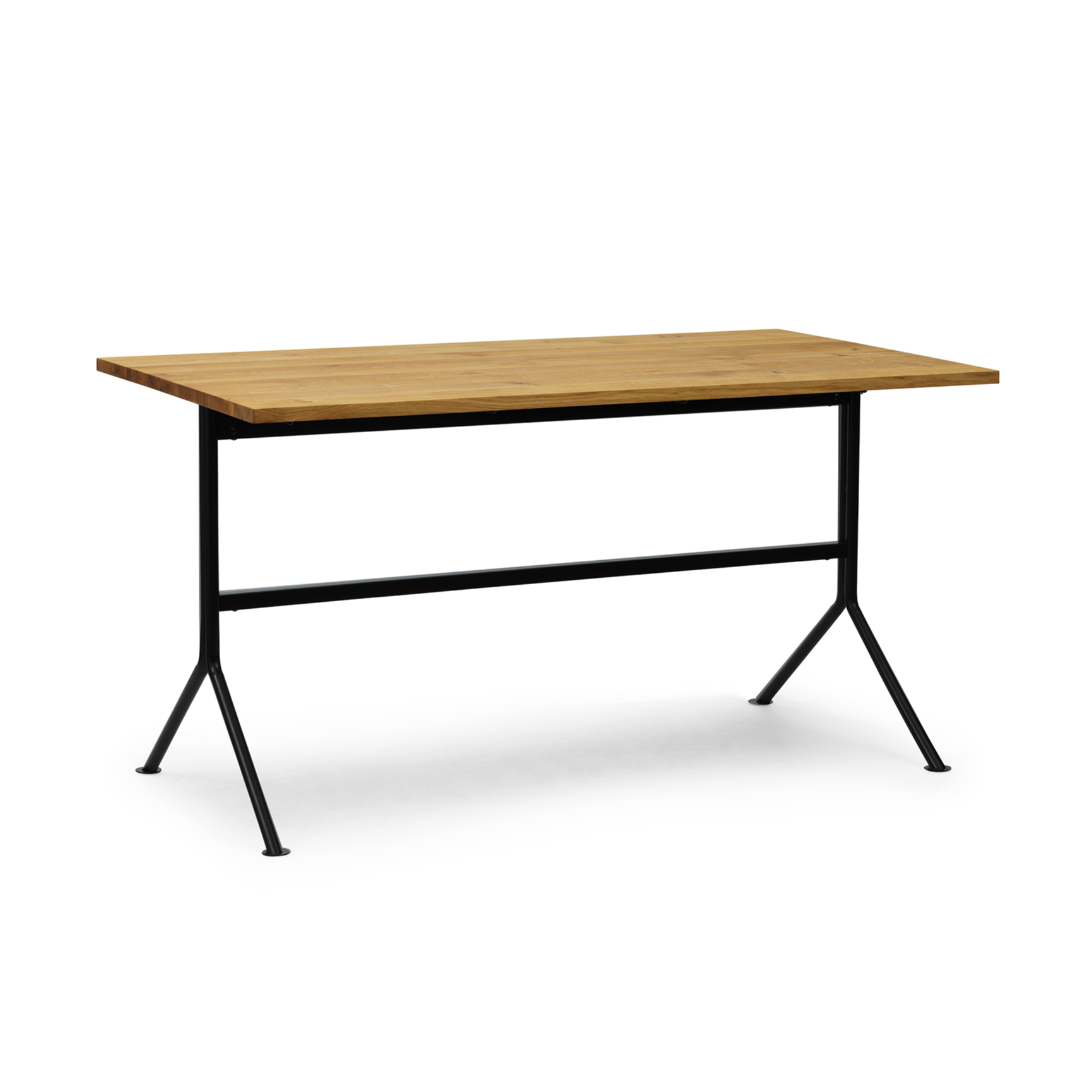 Kip desk natural oak with a black base