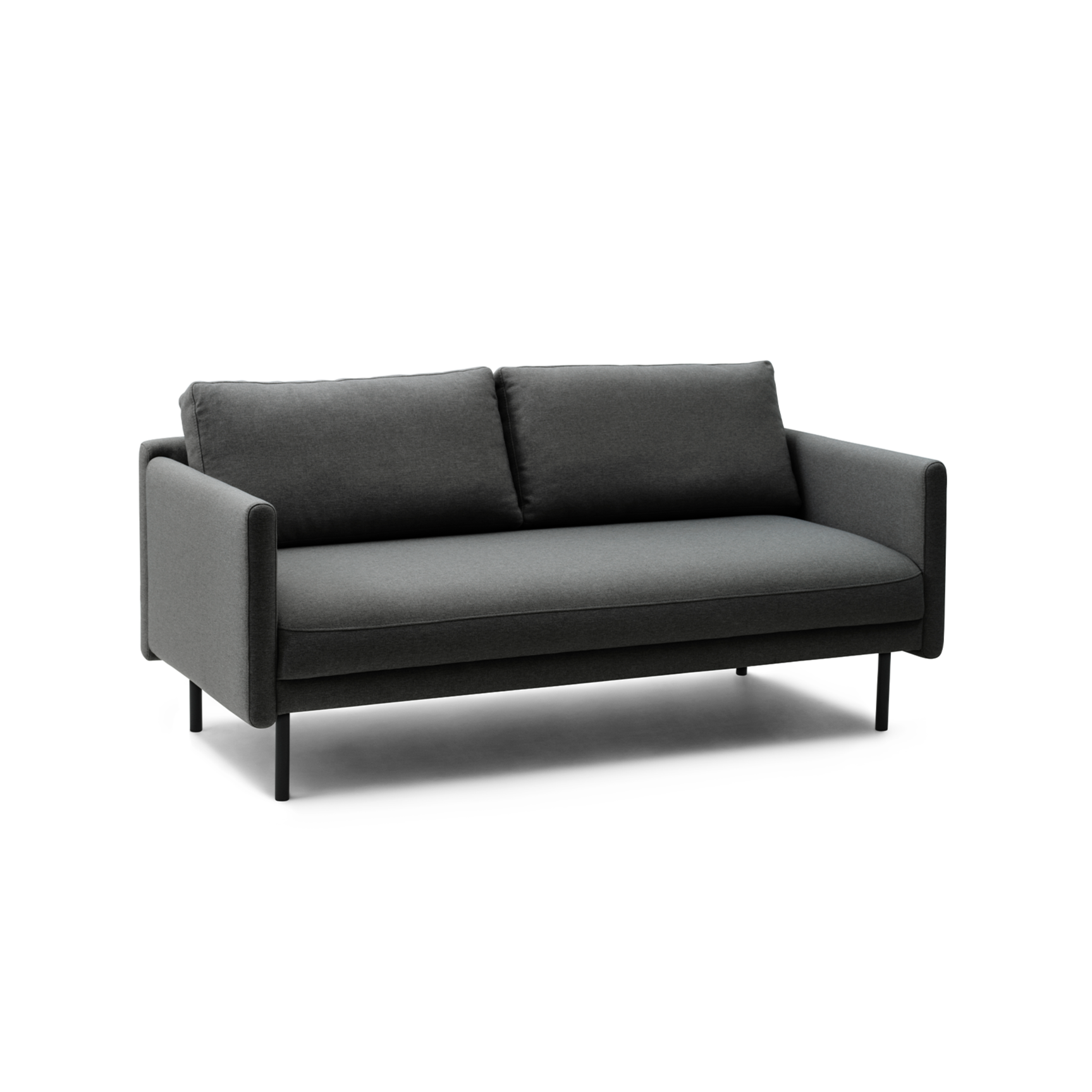 Graues RAR -Sofa mit einer schwarzen Basis