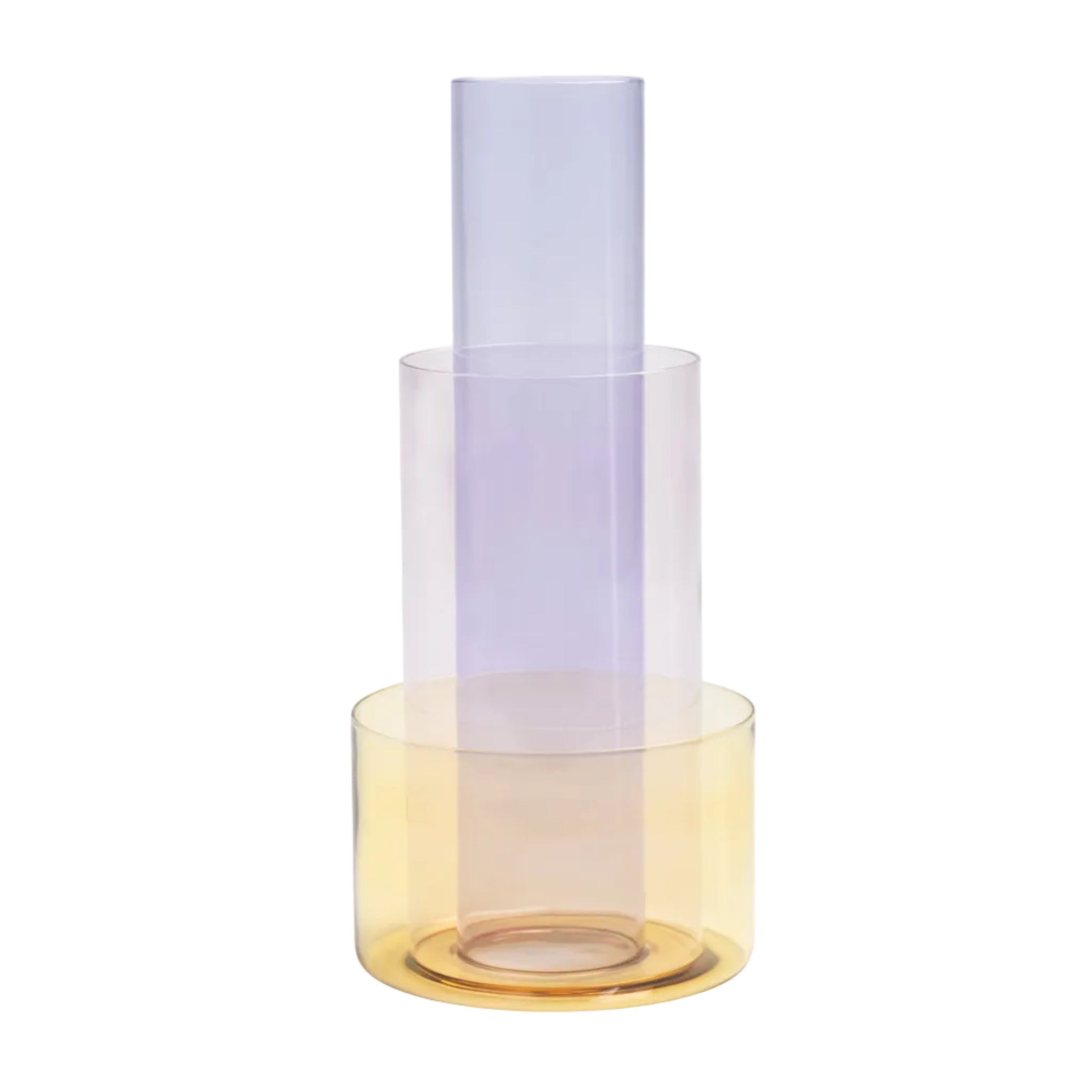 AMPHI Vase in Purple with Pink and Yellow