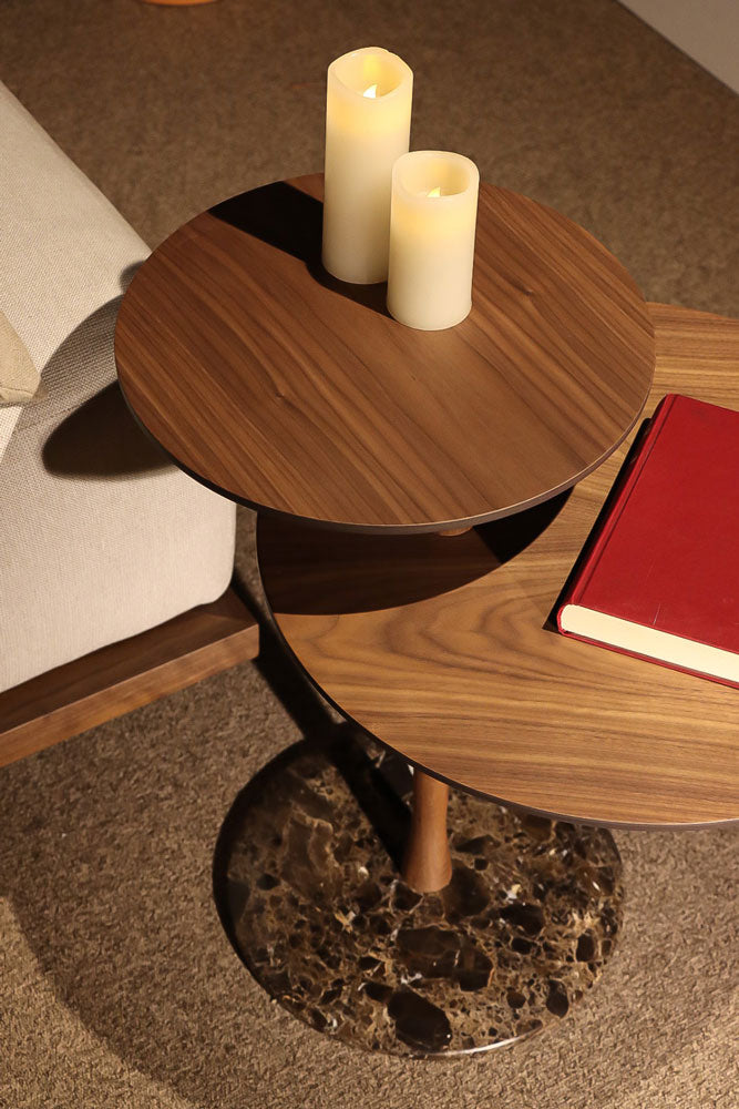 Kaffeetisch VAIVEN Holz mit Marmor