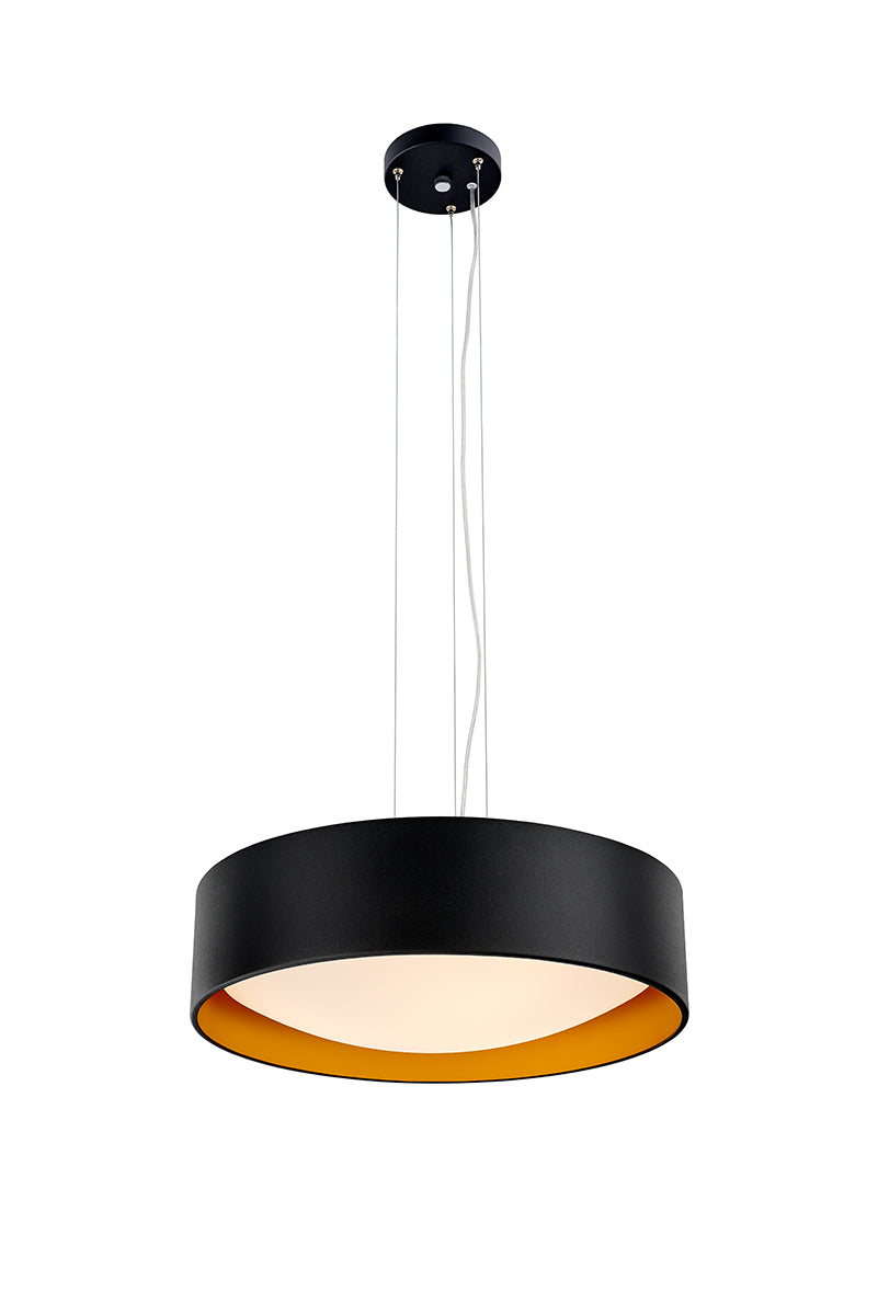 Pendelleuchte VERO schwarz mit goldenem Inneren