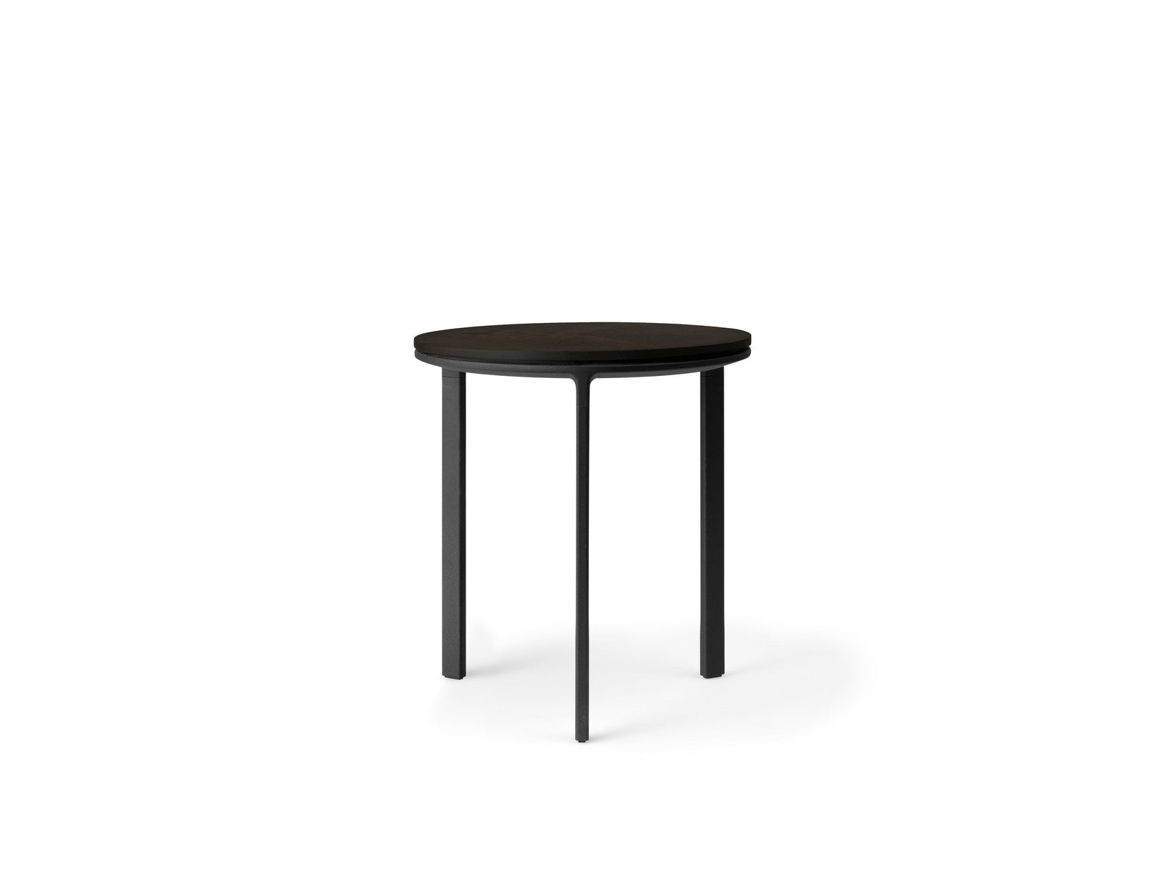 Side table 421 dark oak veneer with dark aluminum base