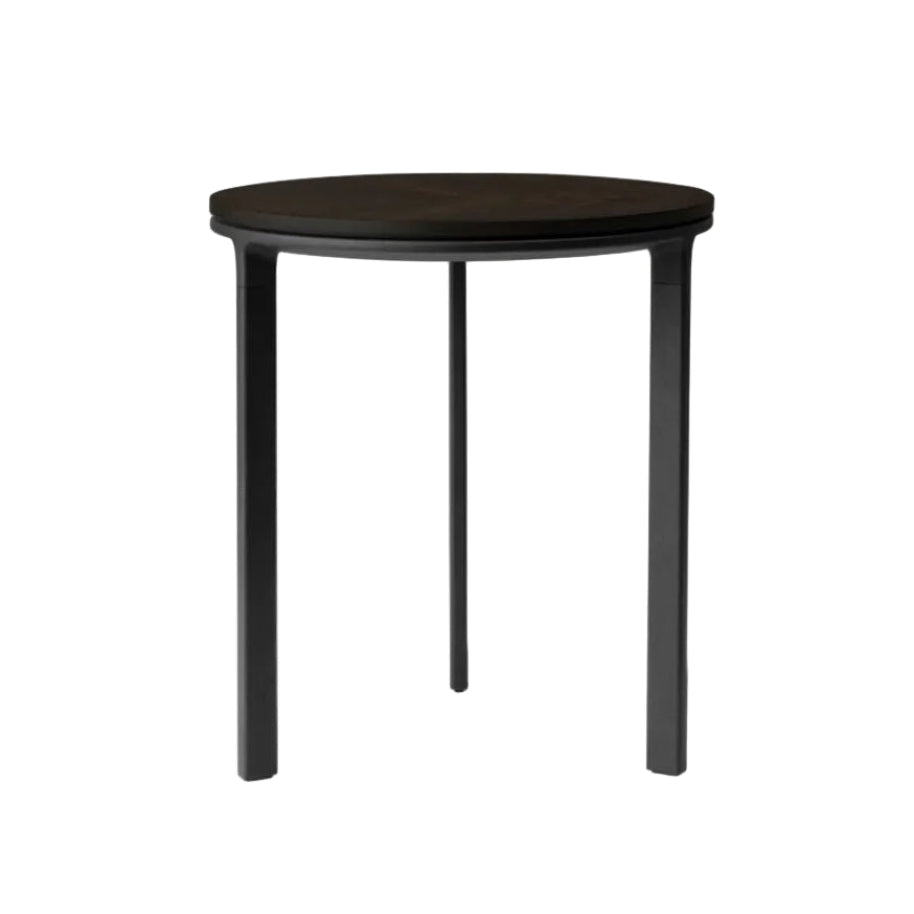 Side table 421 dark oak veneer with dark aluminum base