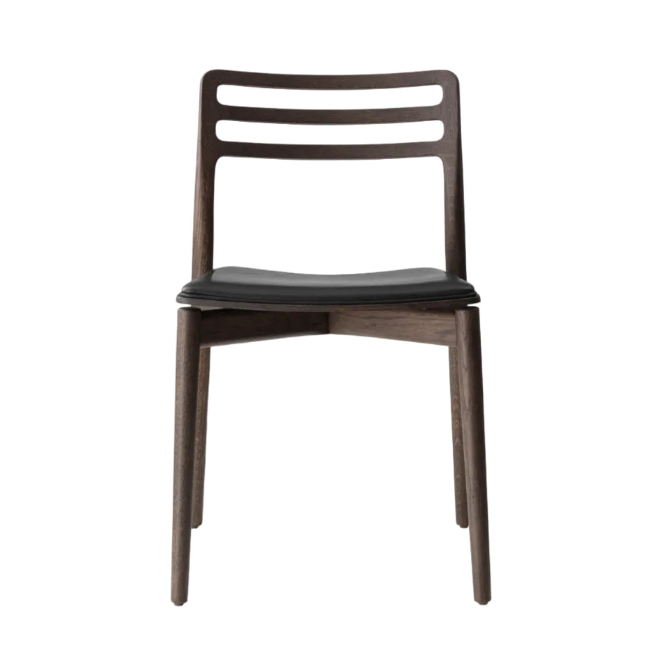 CABIN Chair Black Leather with Dark Oak Base