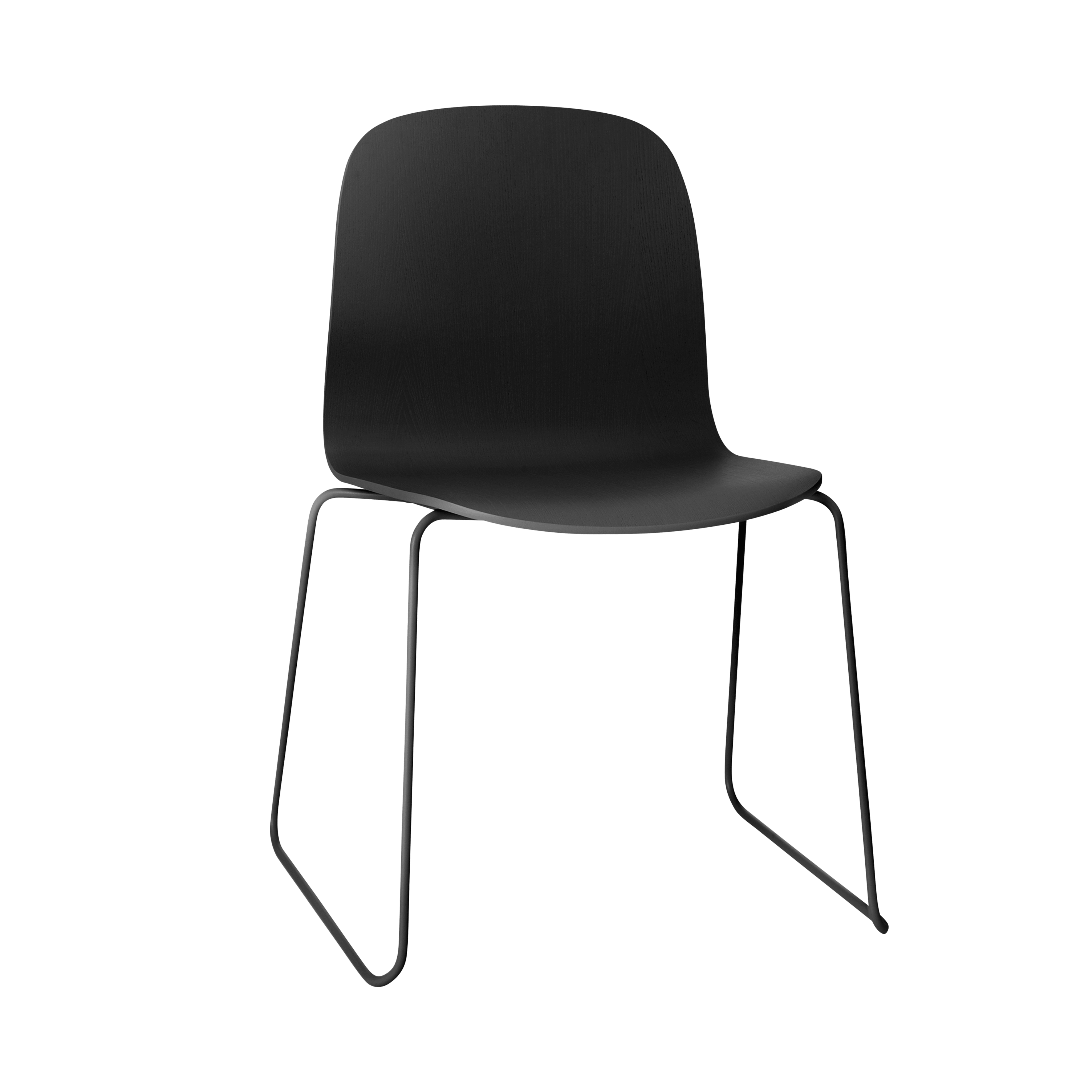 Stuhl VISU schwarz mit Stahlbasis in Kufenform