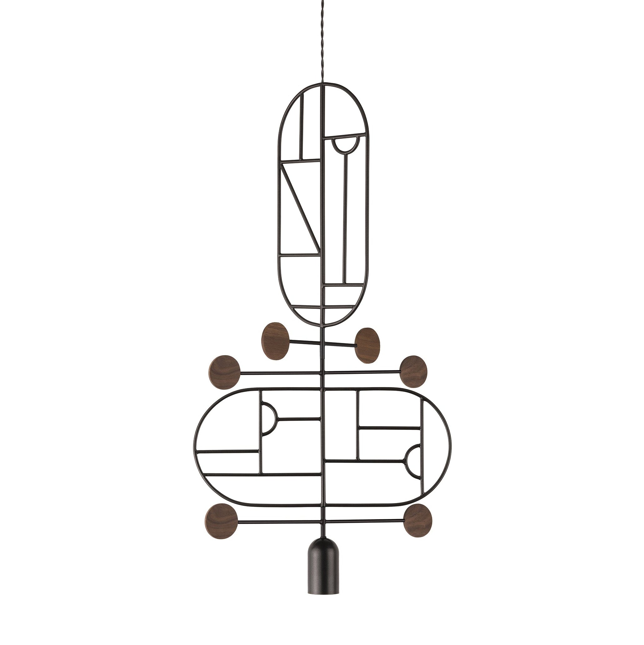 Pendelleuchte WOODEN DOTS WDS13 grafit mit Nussbaumholz