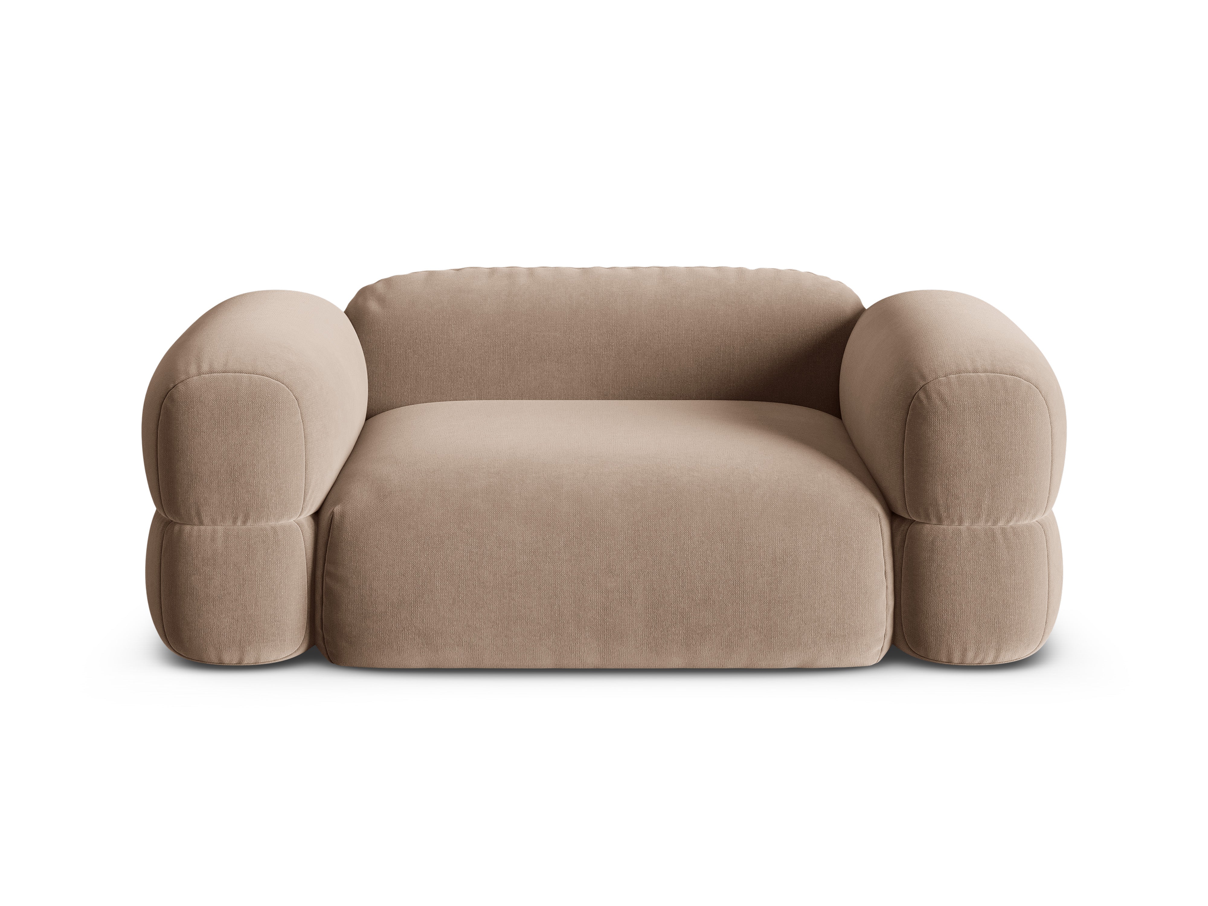 Velvet 2-Seater Sofa ROGER Dark Beige