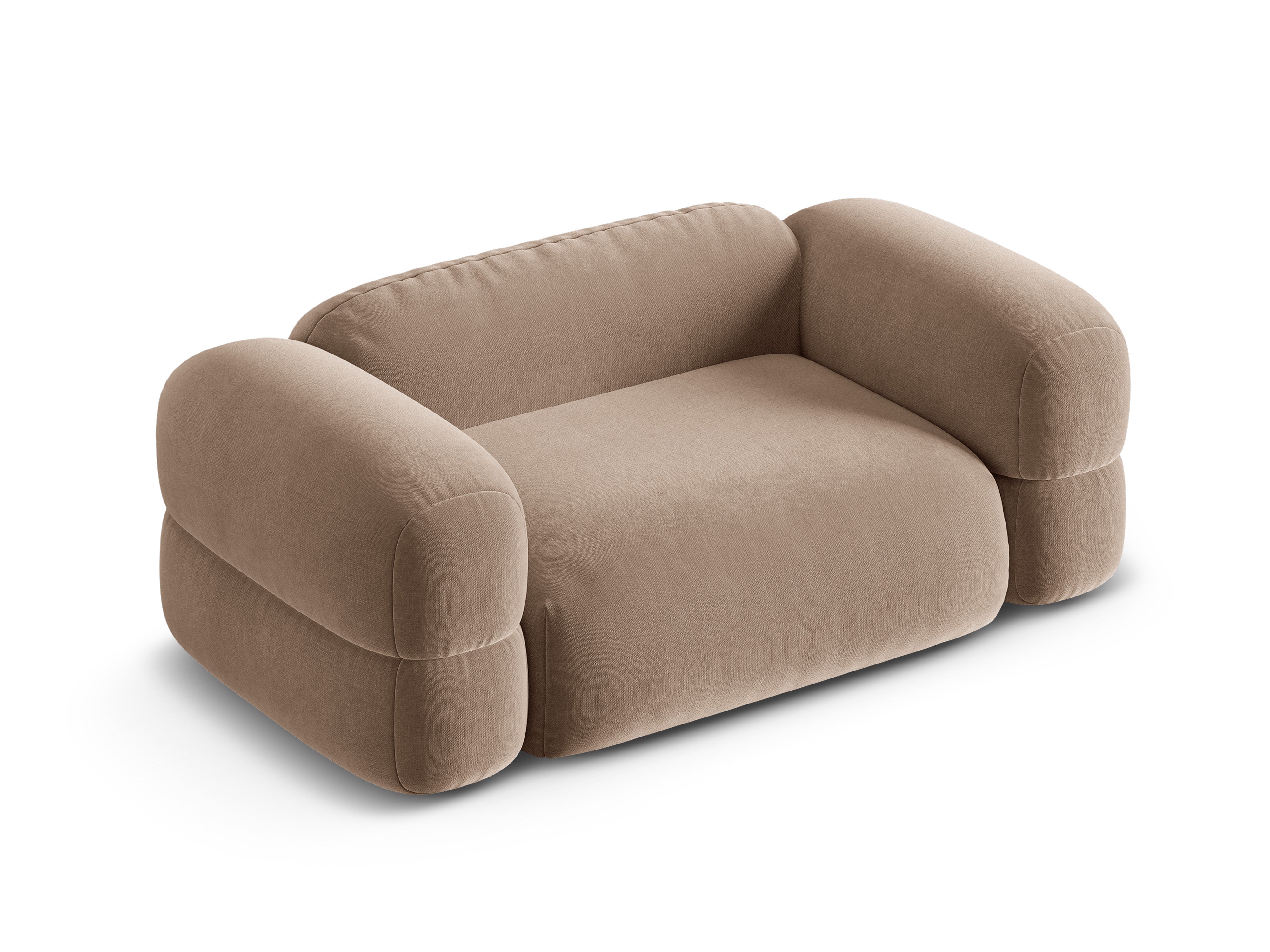 Velvet 2-Seater Sofa ROGER Dark Beige