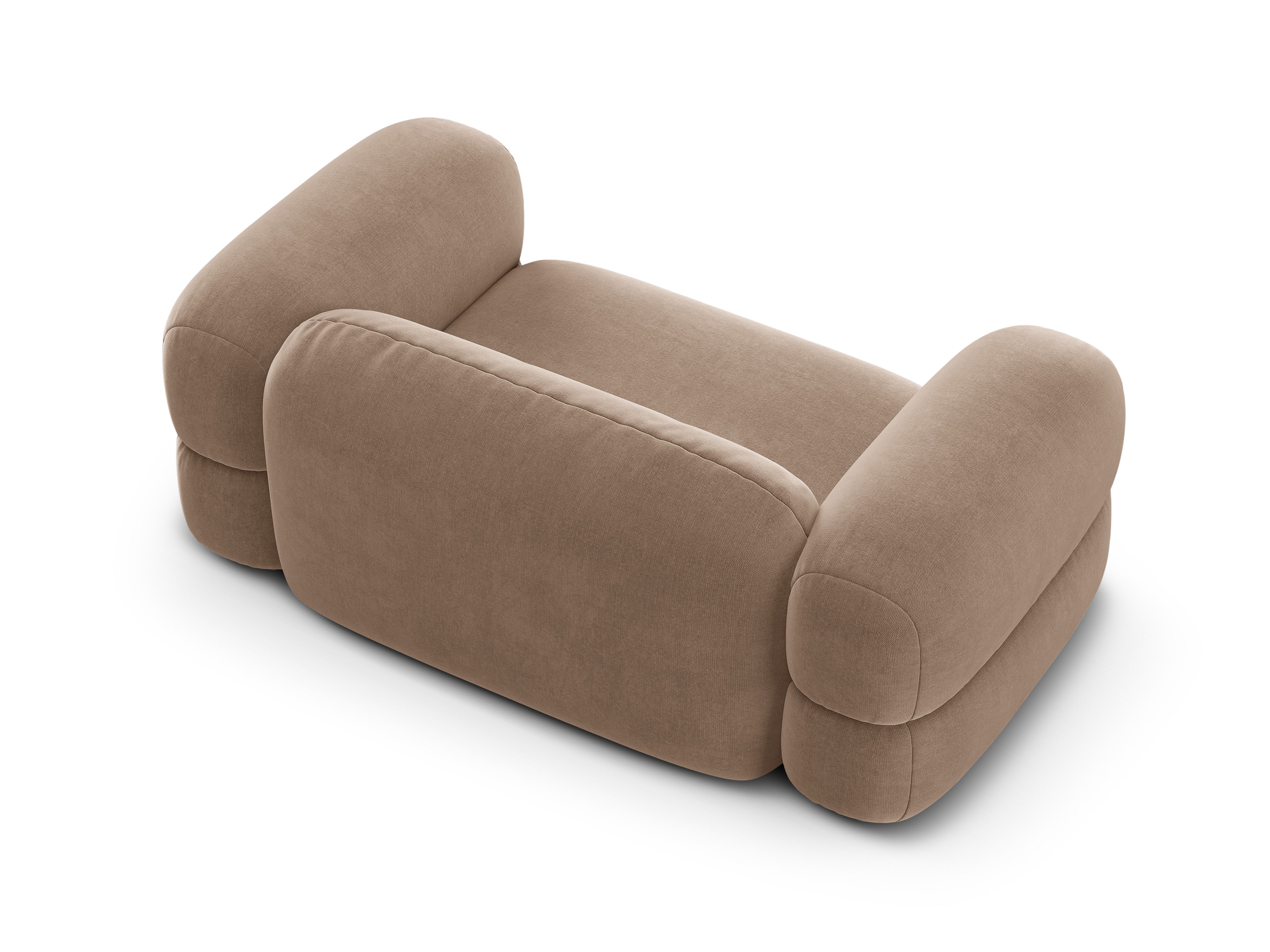 Velvet 2-Seater Sofa ROGER Dark Beige