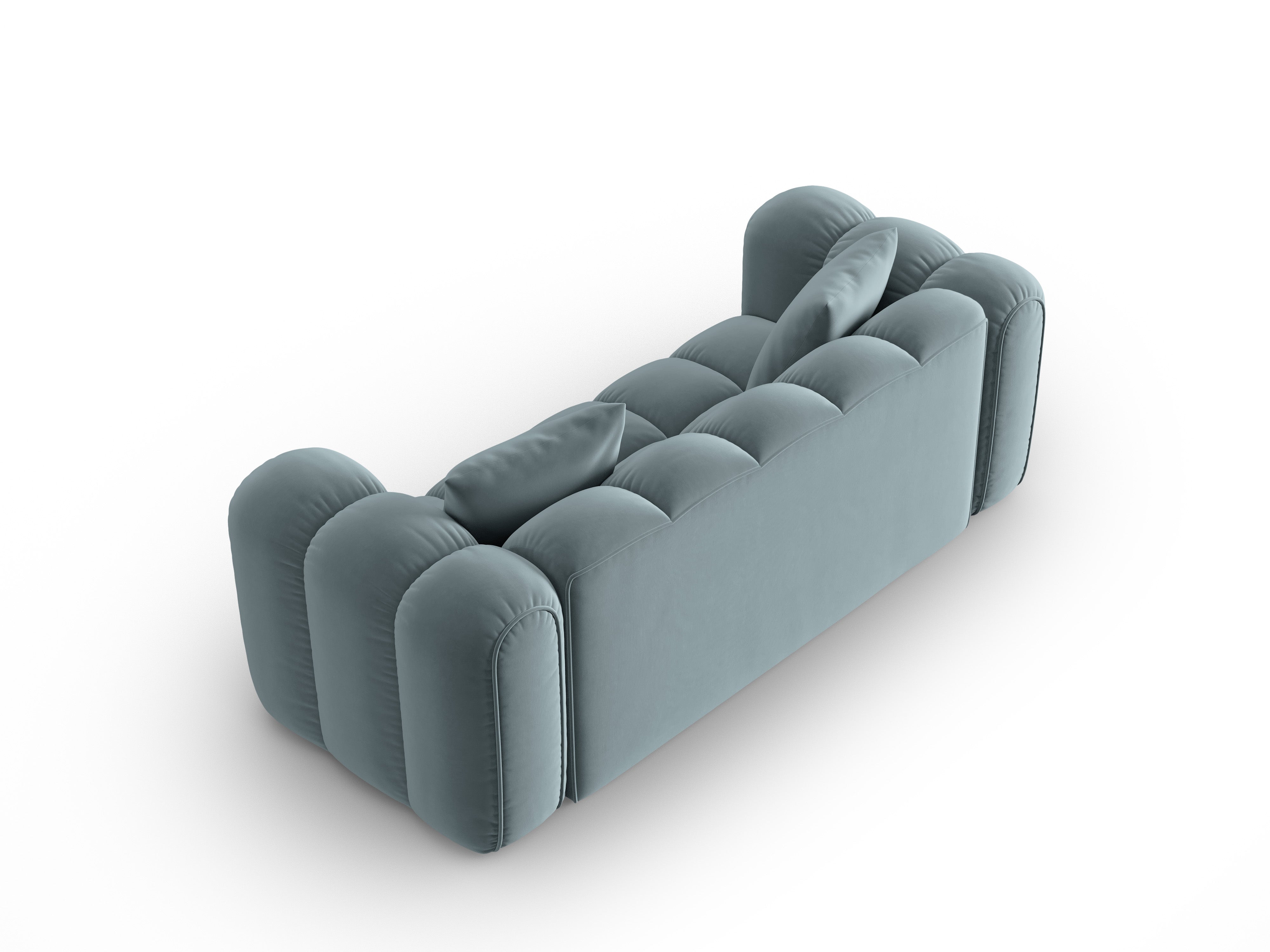 Sofa aksamitna 3-osobowa ASTRO jasnoniebieski