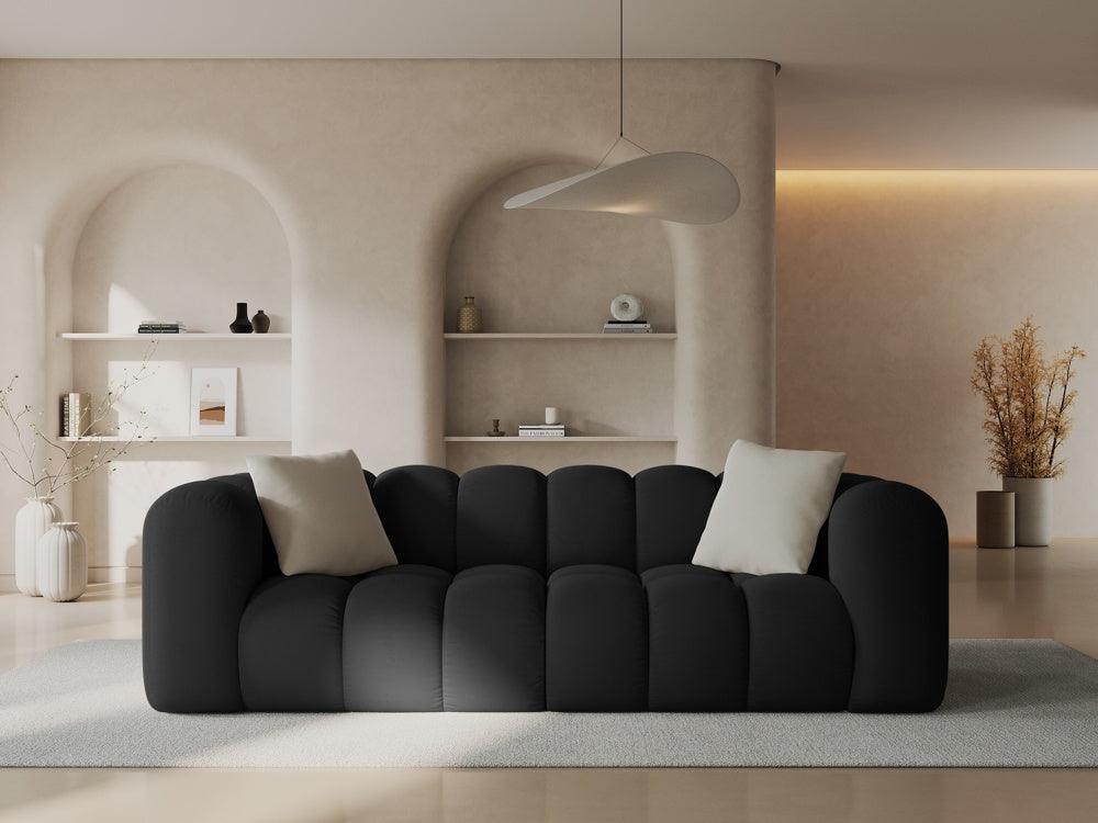 Sofa aksamitna 3-osobowa HALLEY czarny Windsor & Co Eye on Design