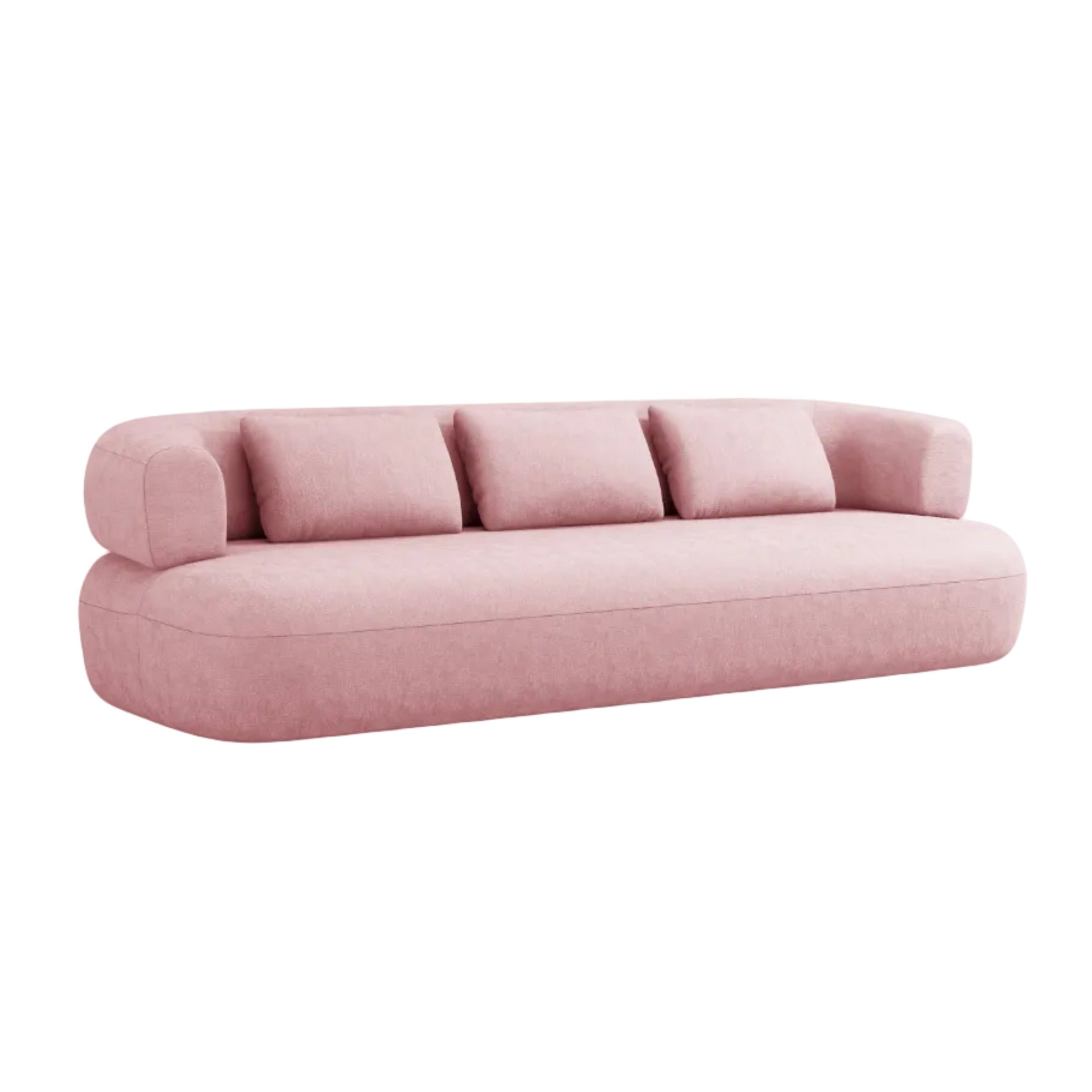 Sofa für 3,5 Personen ALDRIN in rosa Chenille