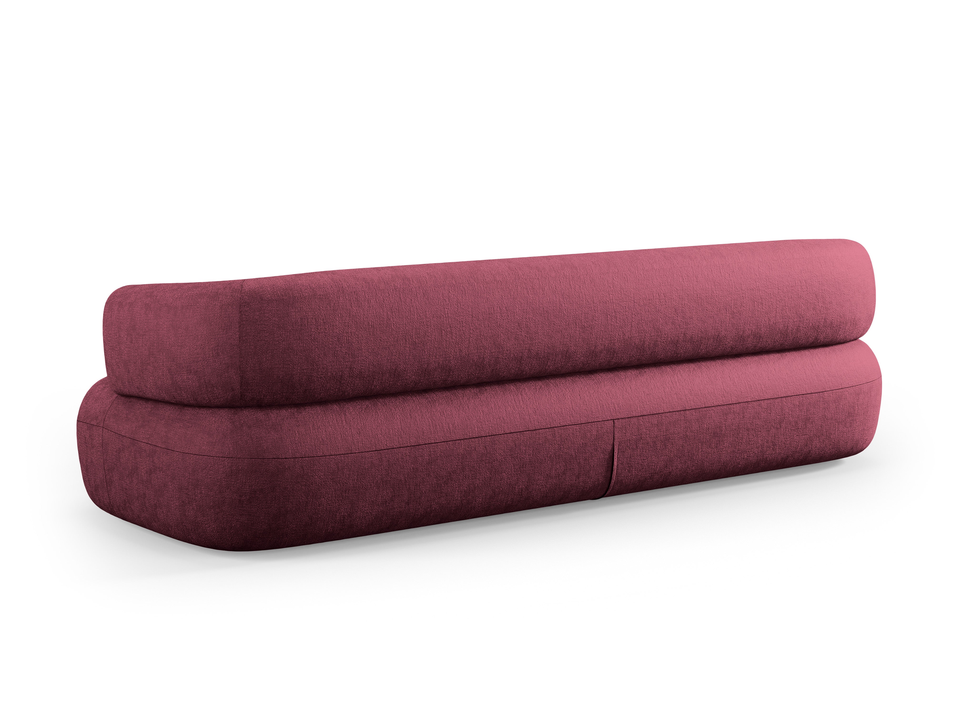 Sofa für 3,5 Personen ALDRIN in karminrotem Chenille