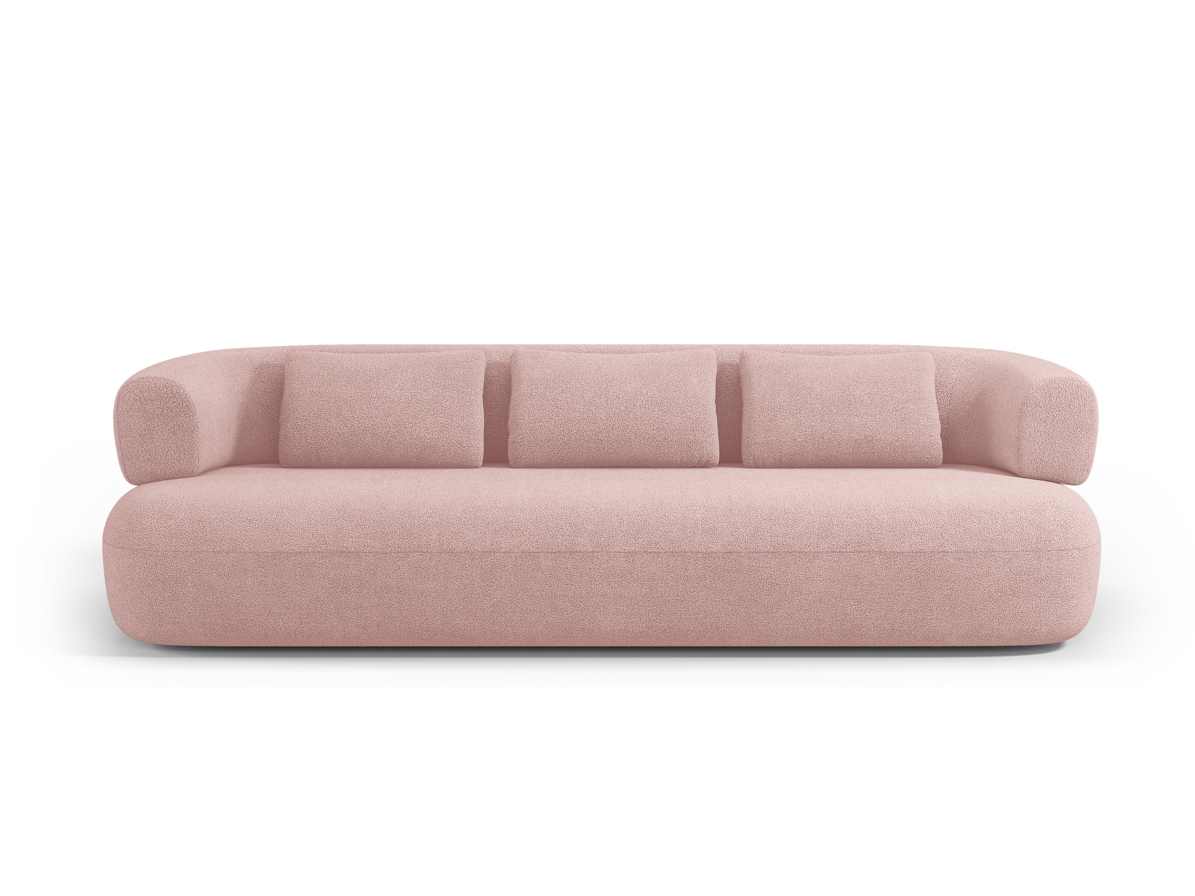 Sofa für 3,5 Personen ALDRIN in pudrigem Rosa Boucle