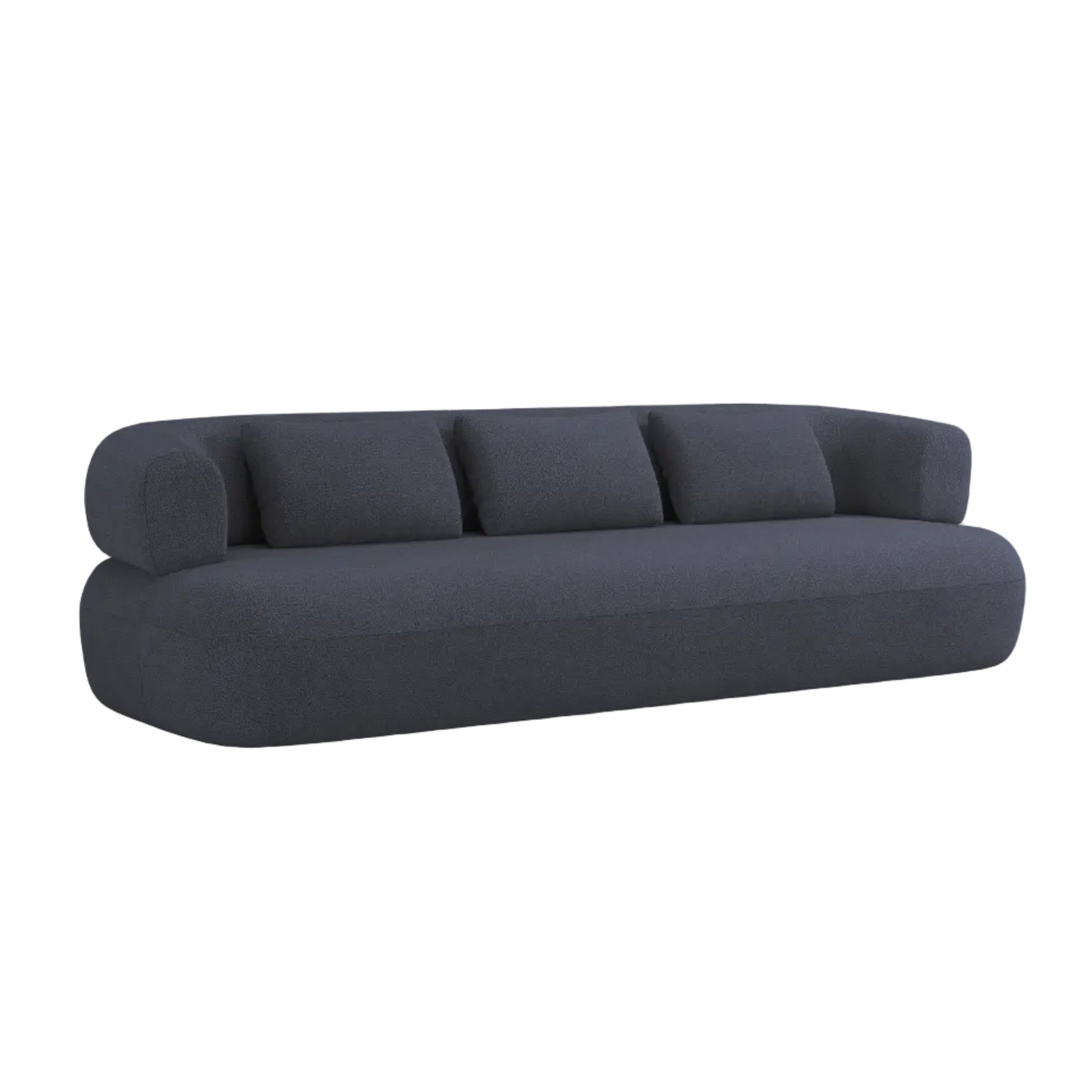 Sofa für 3,5 Personen ALDRIN in blauer Boucle