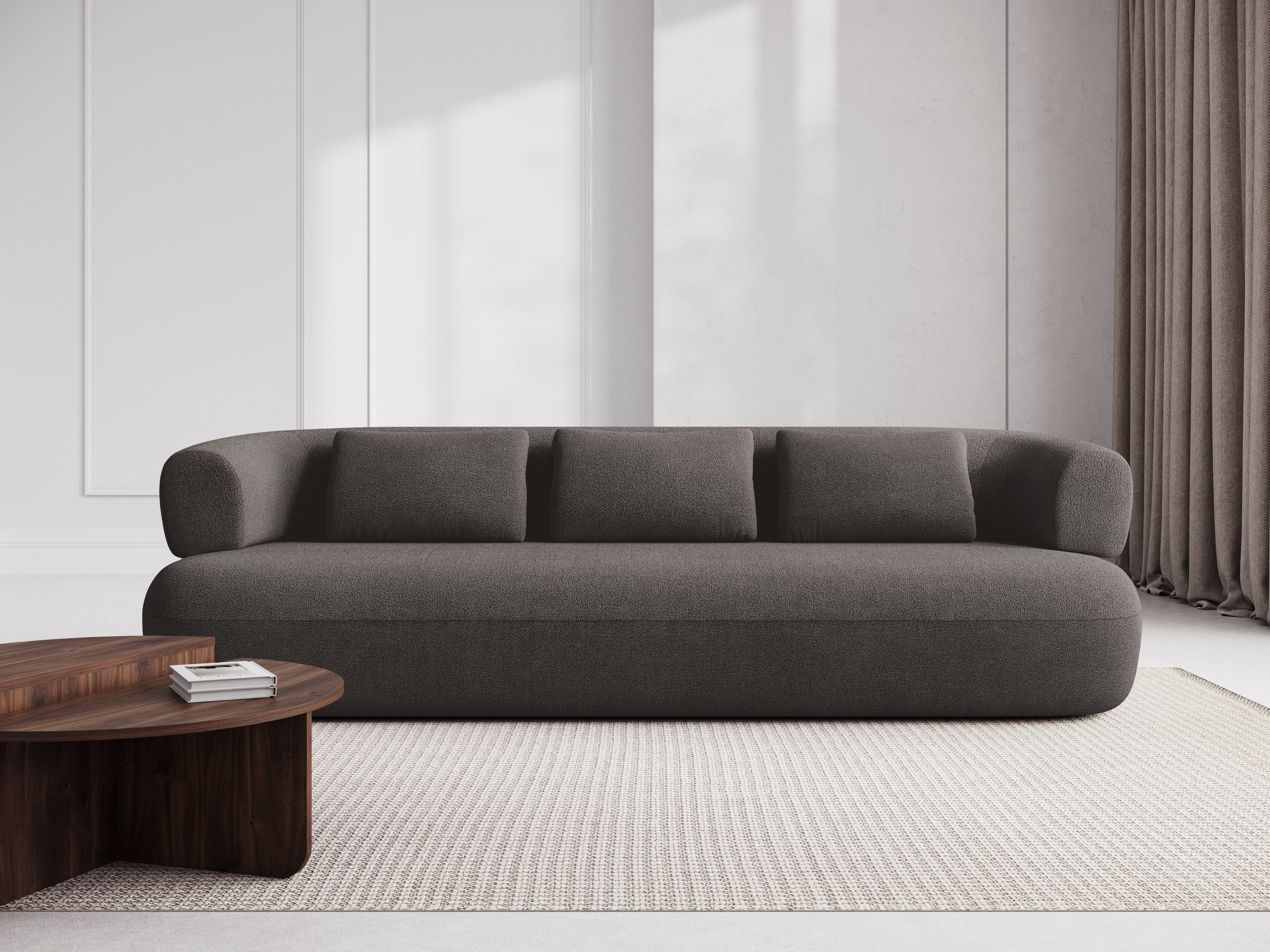 Sofa für 3,5 Personen ALDRIN in grauem Boucle
