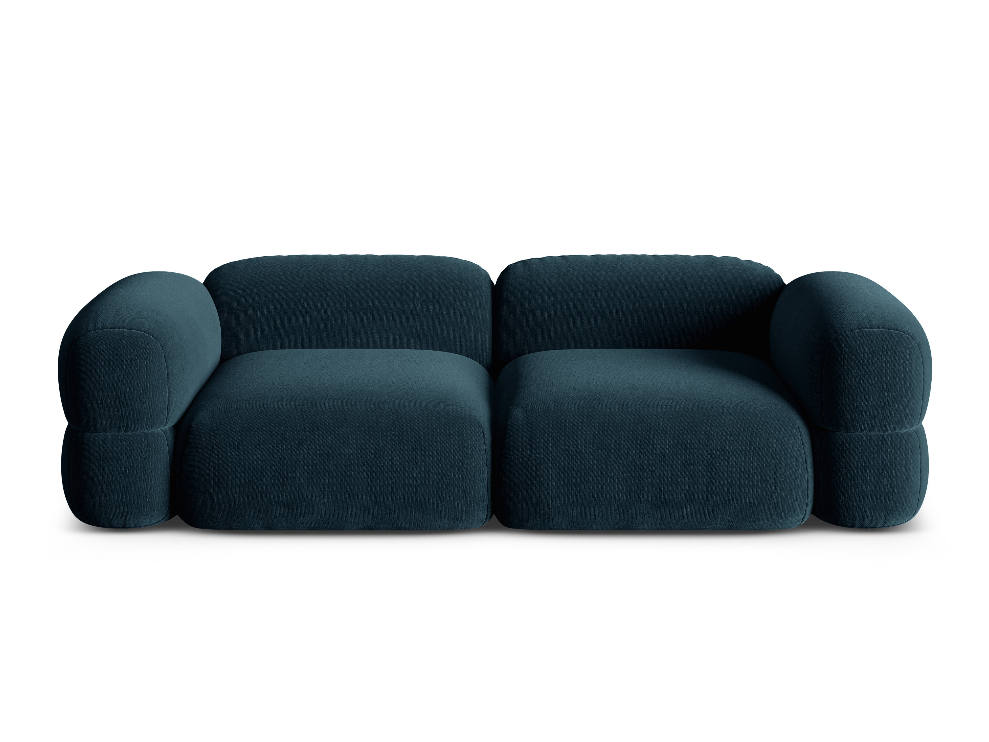 Velvet sofa for 4 people ROGER petrol blue