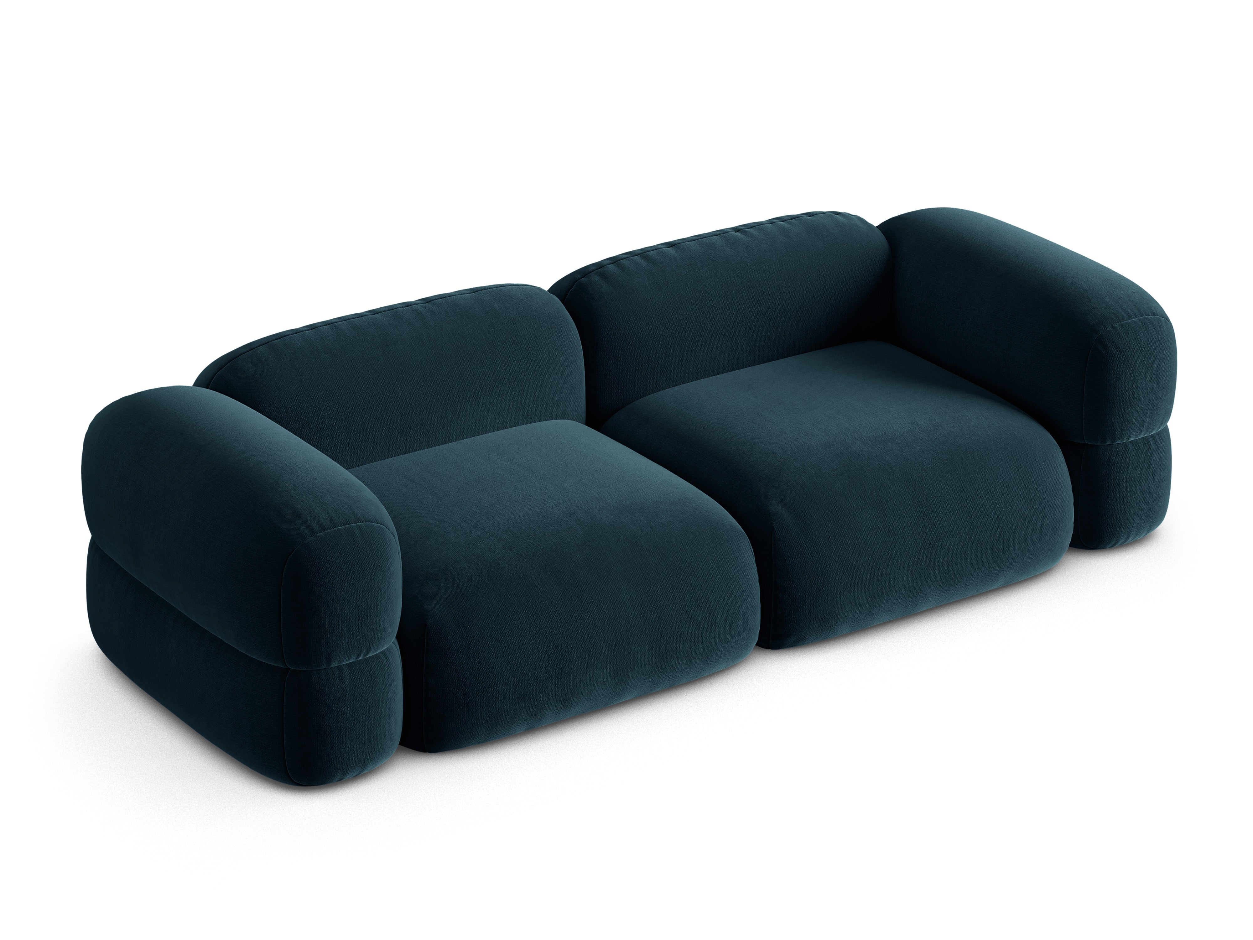 Velvet sofa for 4 people ROGER petrol blue