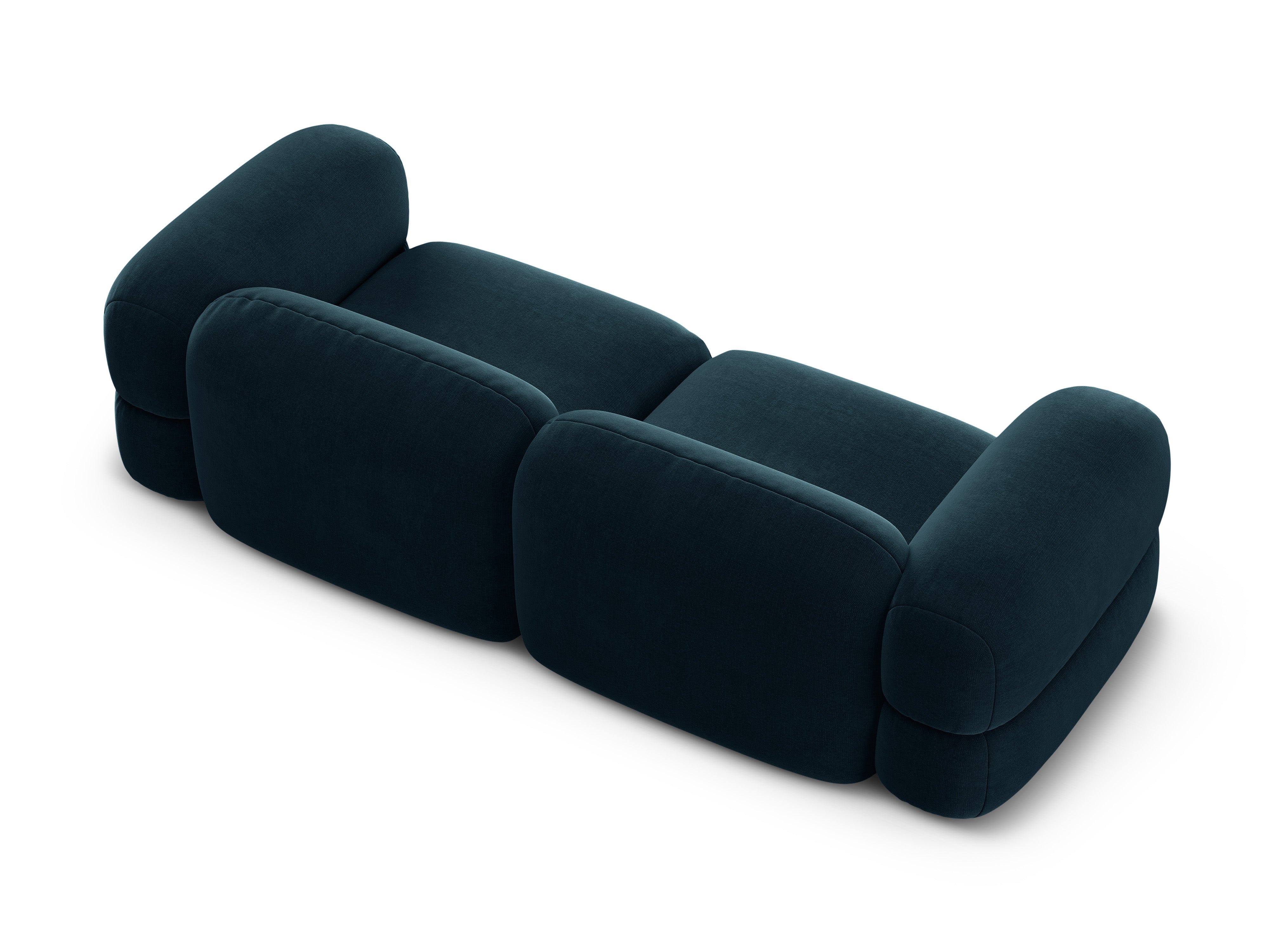 Velvet sofa for 4 people ROGER petrol blue