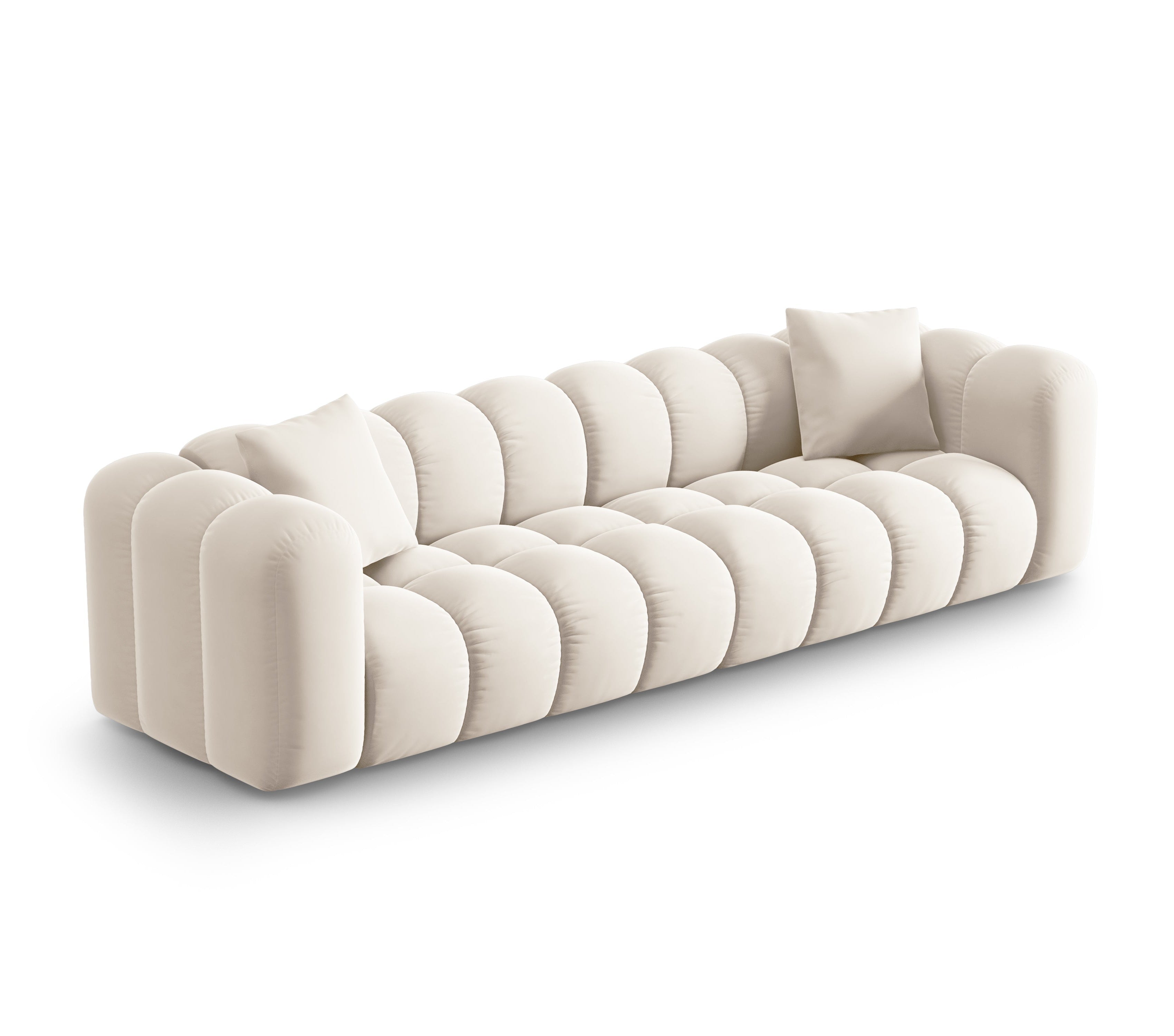 Samtsofa 4-Personen leichte Beige Halley