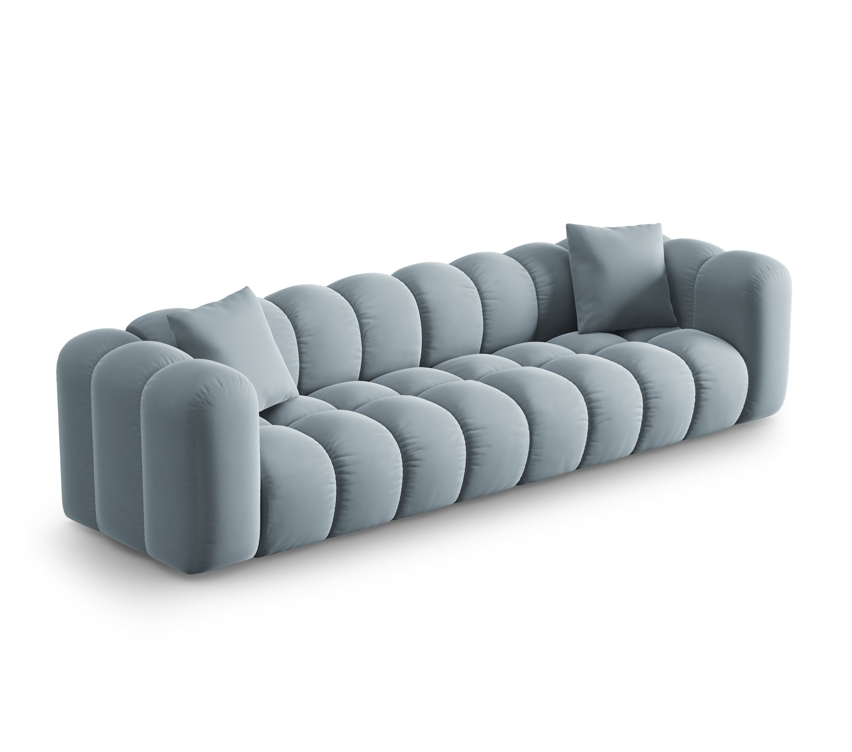Samtsofa aus 4-Sitzer Halley Hell Blue