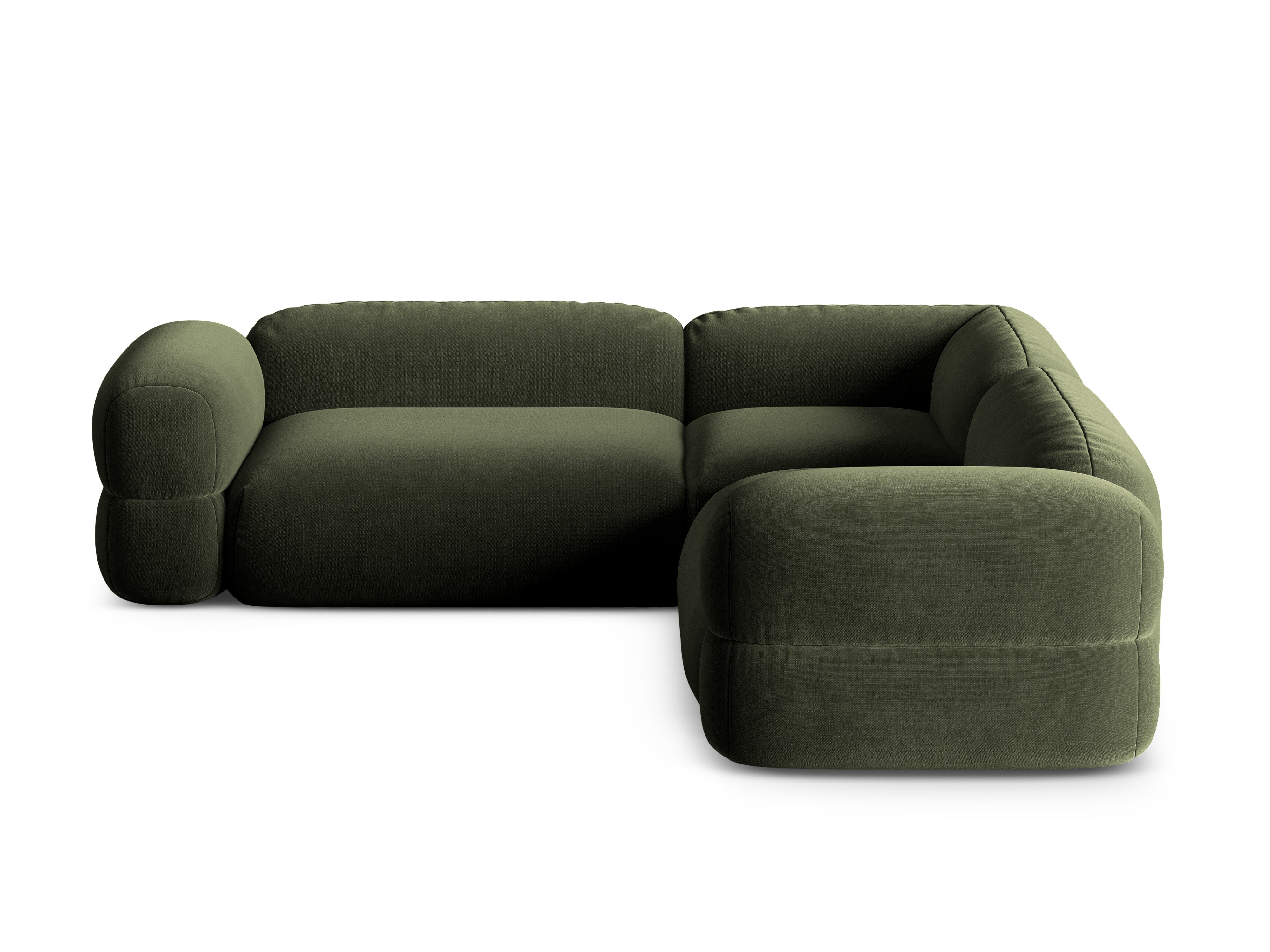 Symmetrical Velvet Corner Sofa ROGER Olive