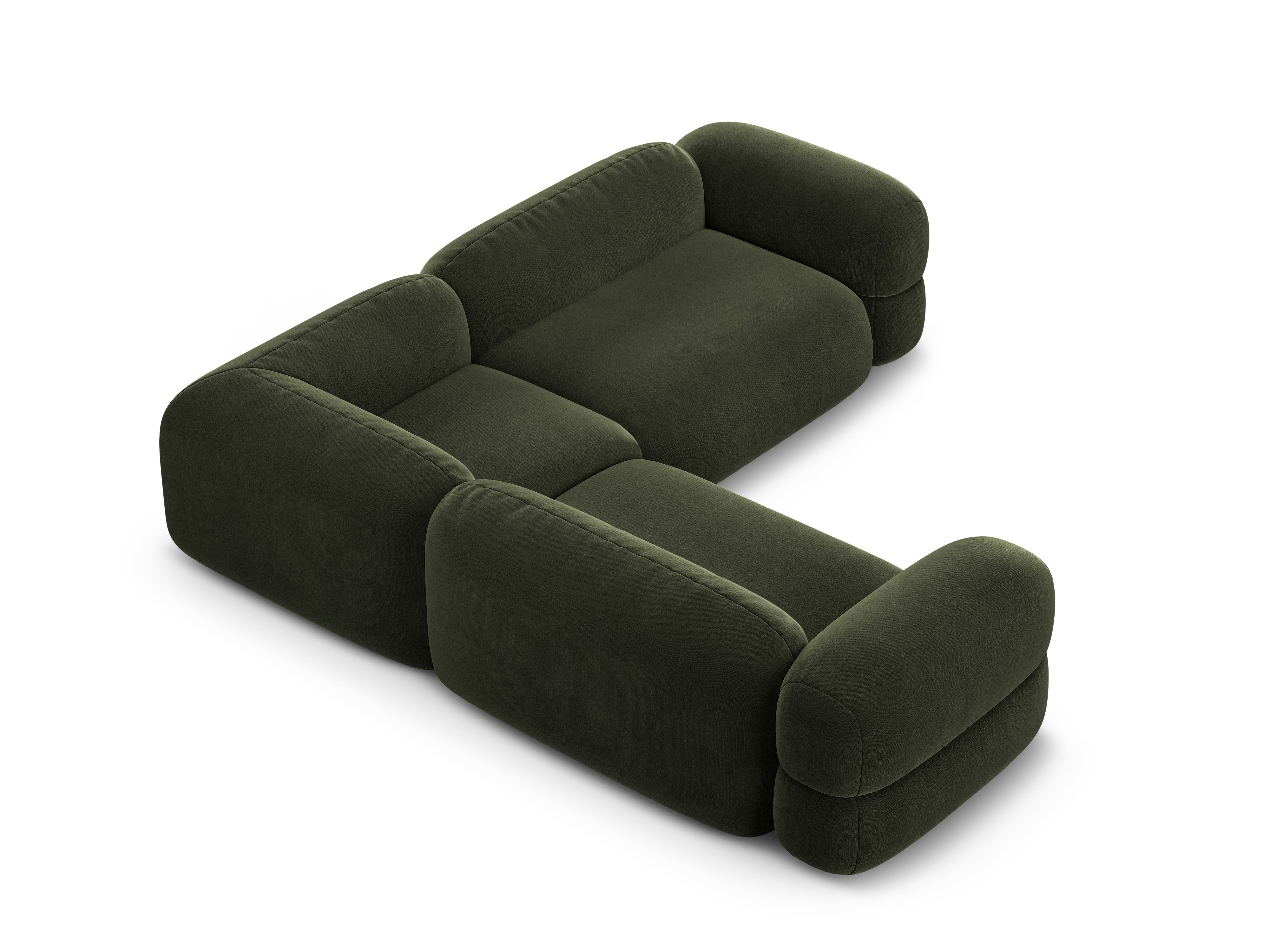 Symmetrical Velvet Corner Sofa ROGER Olive