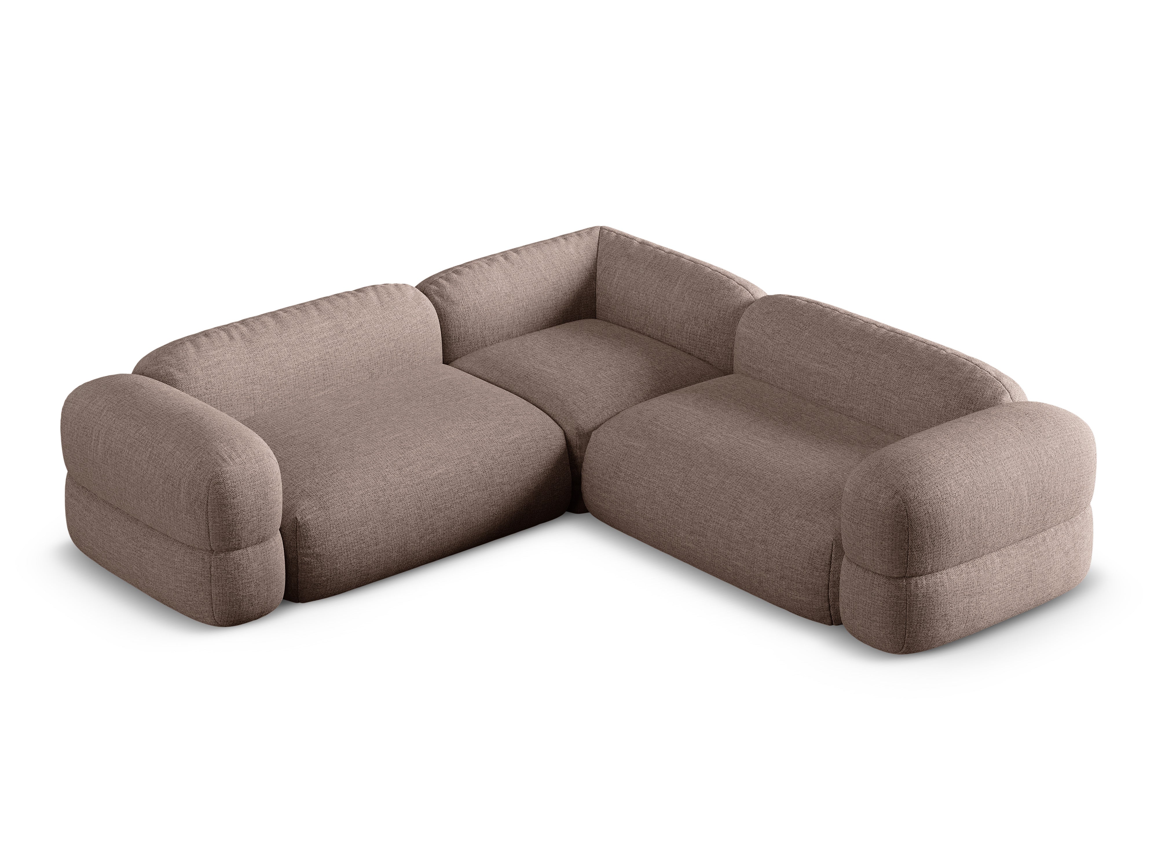 Symmetrische Eckcouch ROGER Cappuccino Chenille