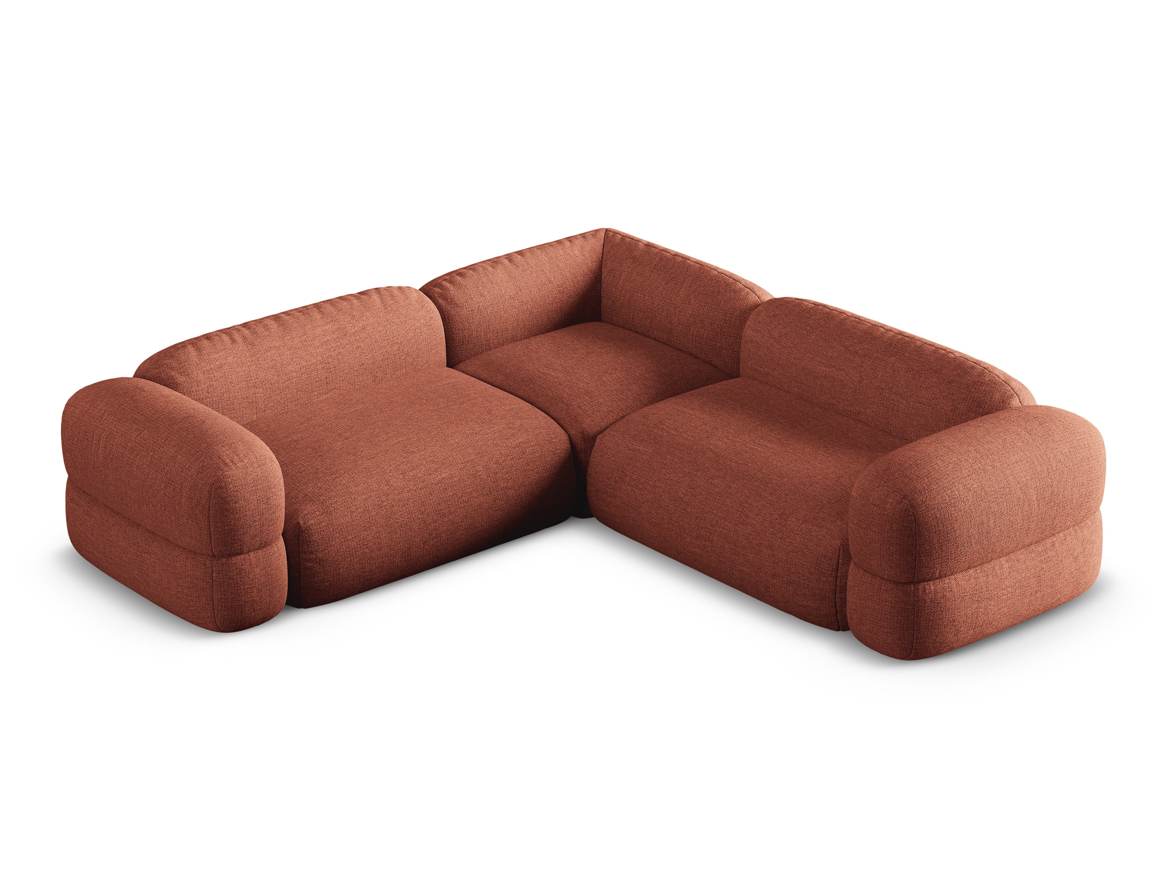 Symmetrical Corner Sofa ROGER Coral Chenille