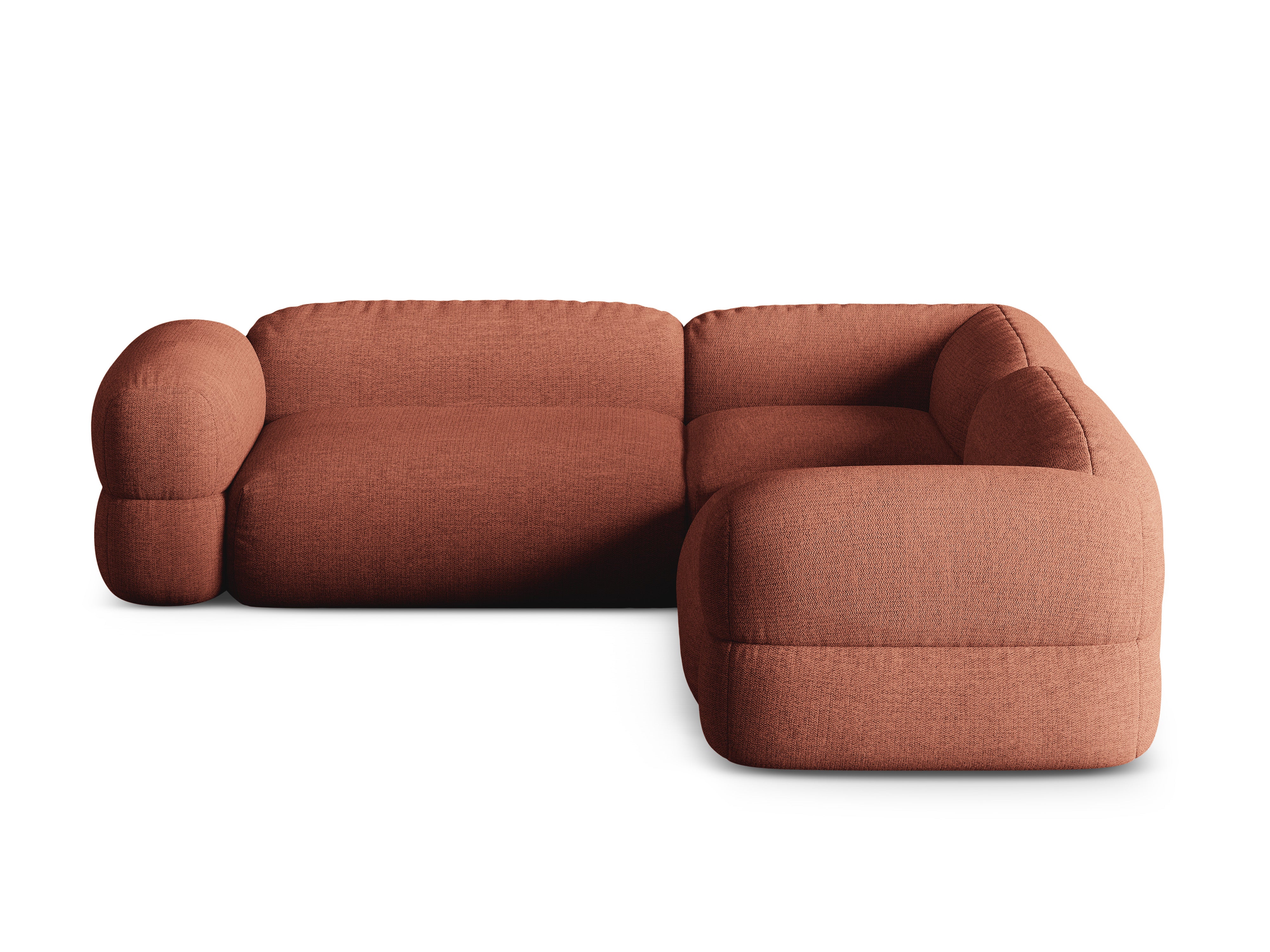 Symmetrical Corner Sofa ROGER Coral Chenille