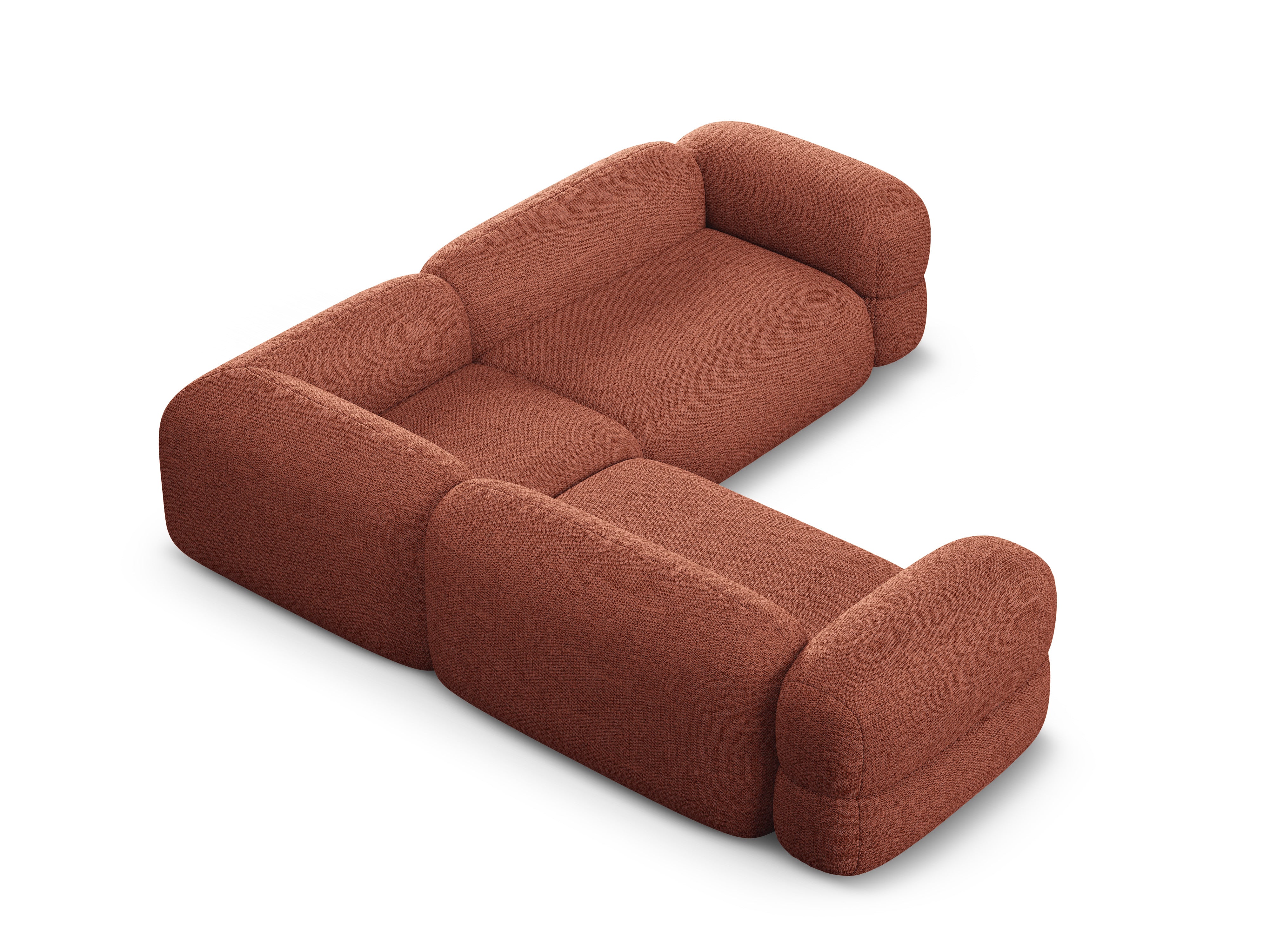 Symmetrical Corner Sofa ROGER Coral Chenille