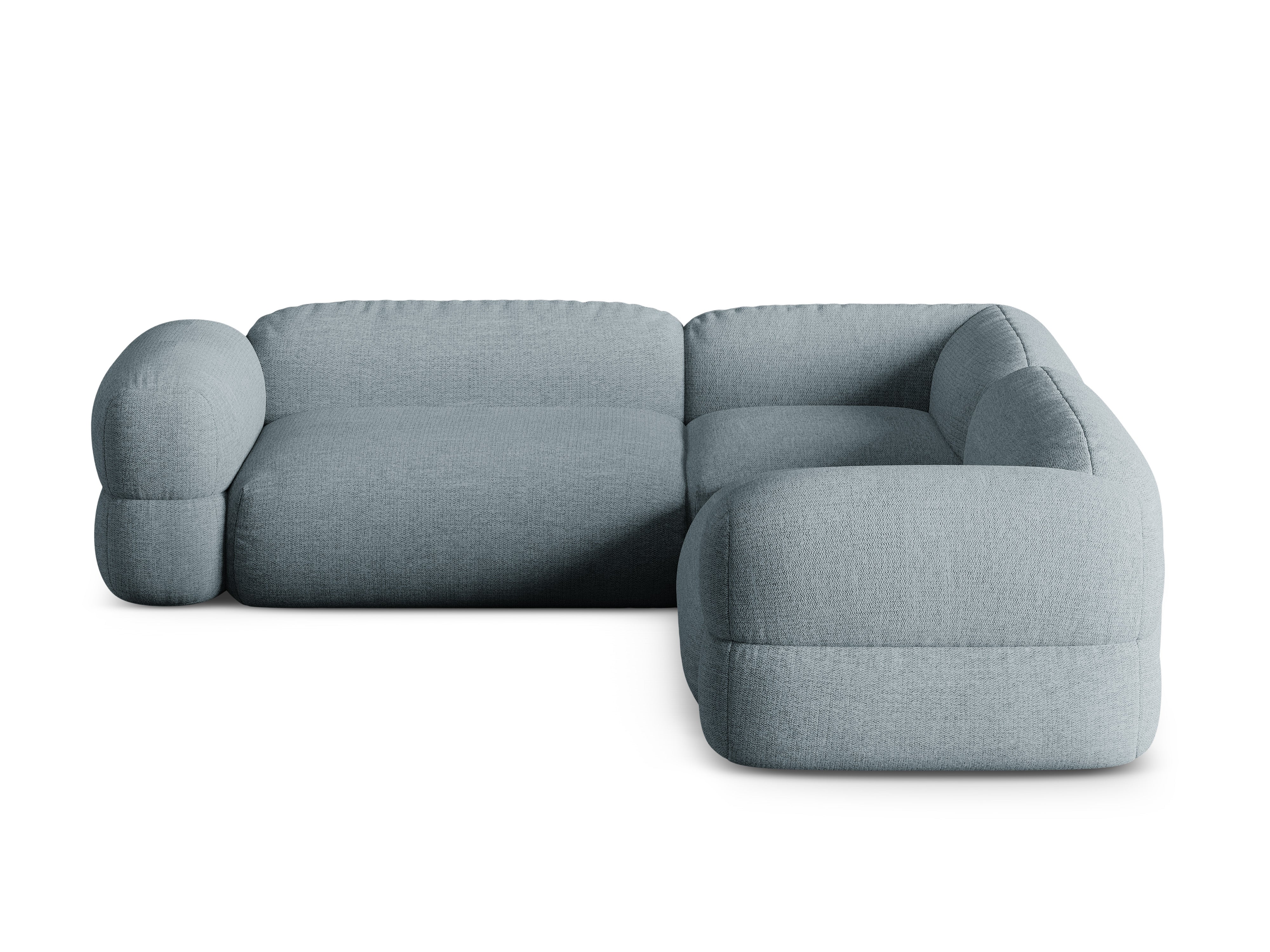 Symmetrische Eckcouch ROGER himmelblaues Chenille
