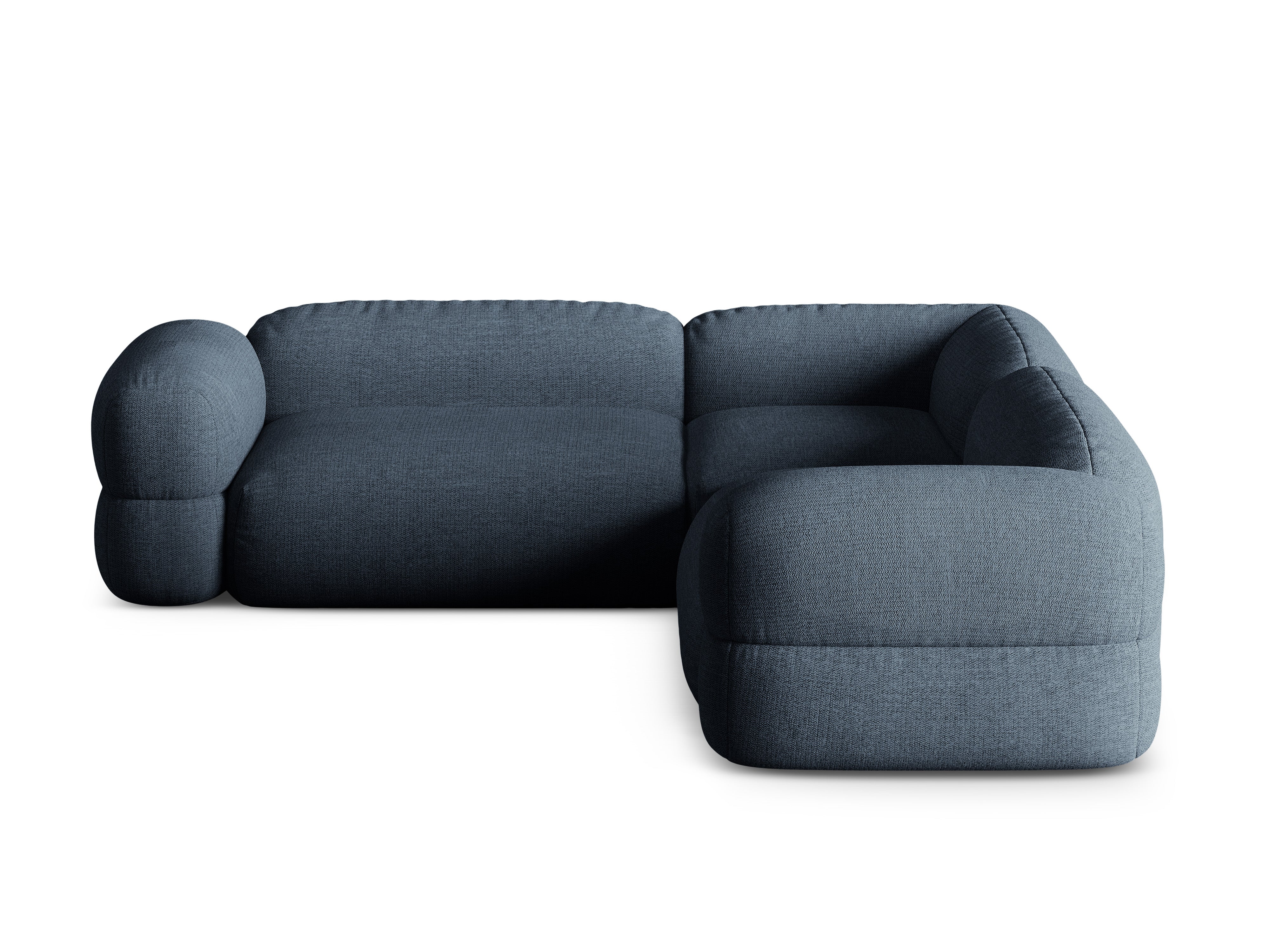 Symmetrische Eckcouch ROGER dunkelblauer Chenille