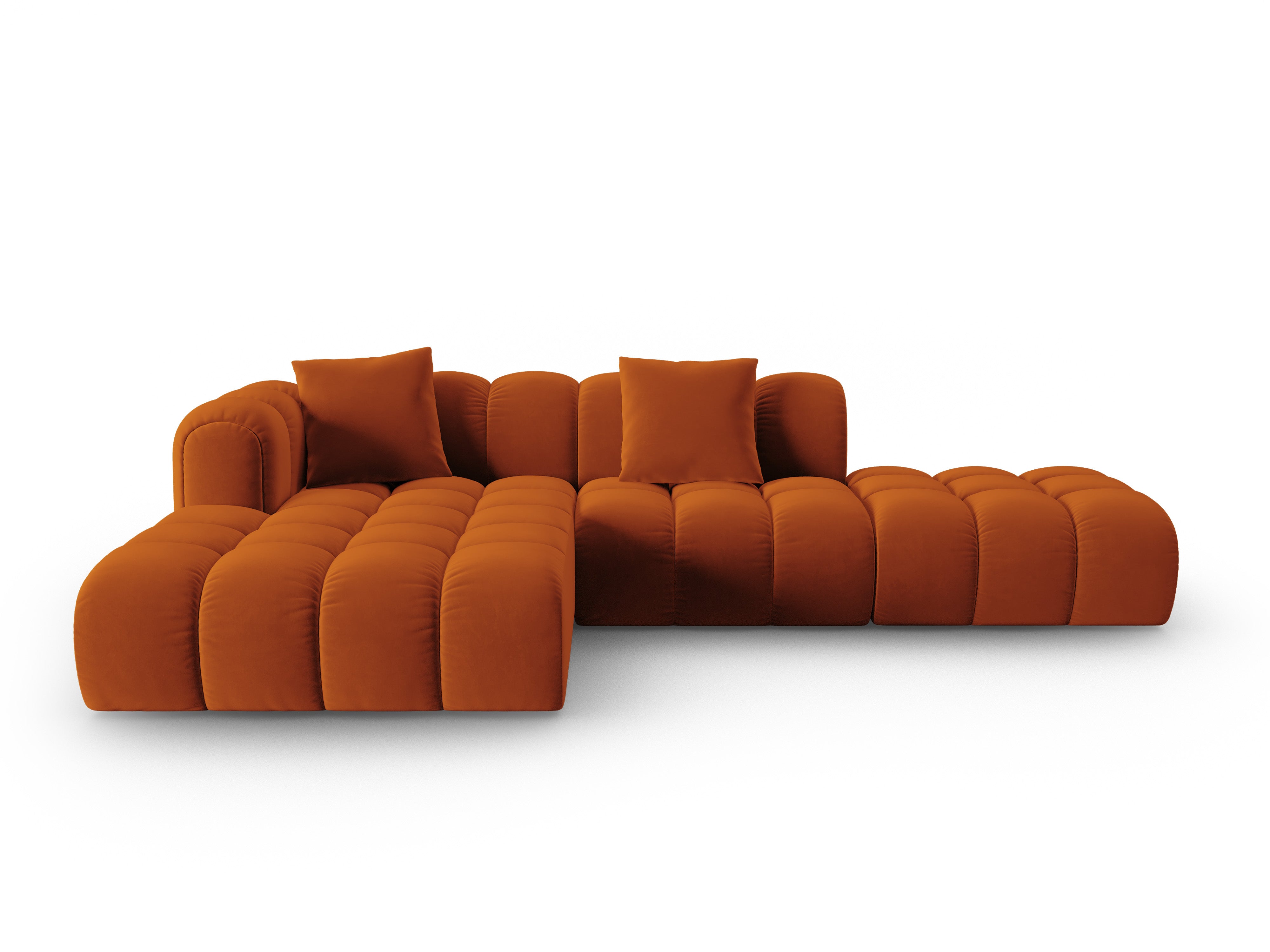 Velvet Corner Sofa Open Left ASTRO Rust