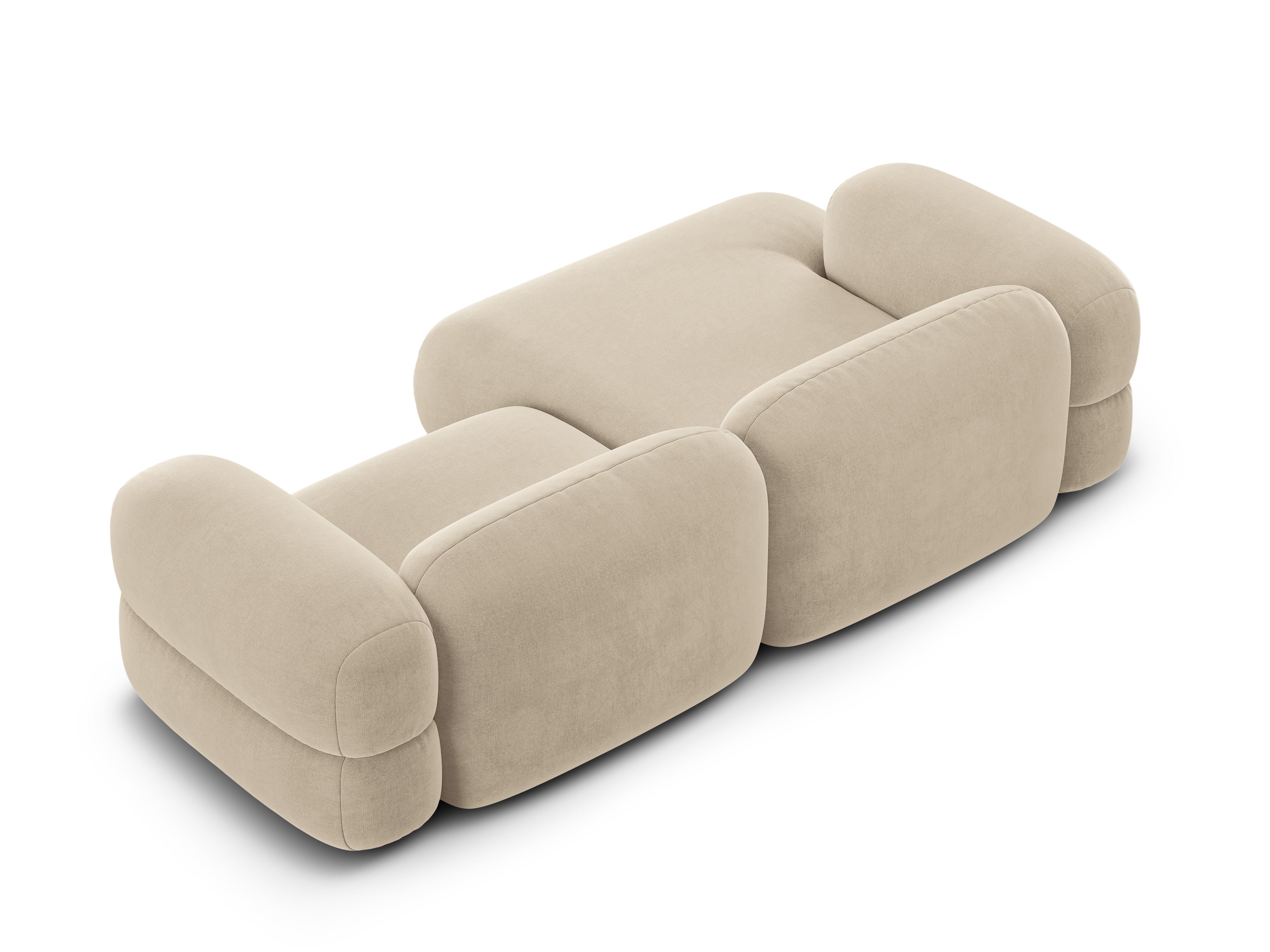 Samt-Ecksofa links ROGER hellbeige