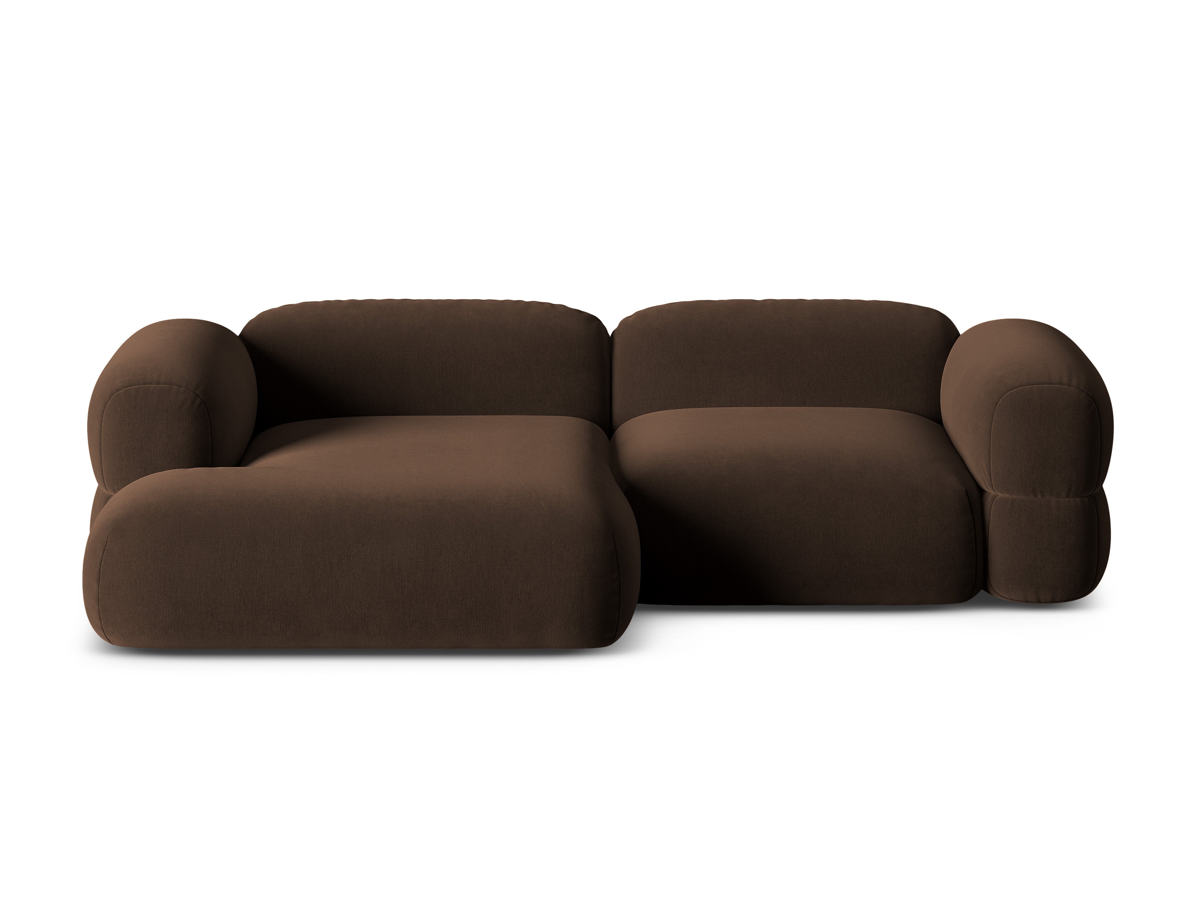 Samt-Ecksofa links ROGER schokoladenbraun