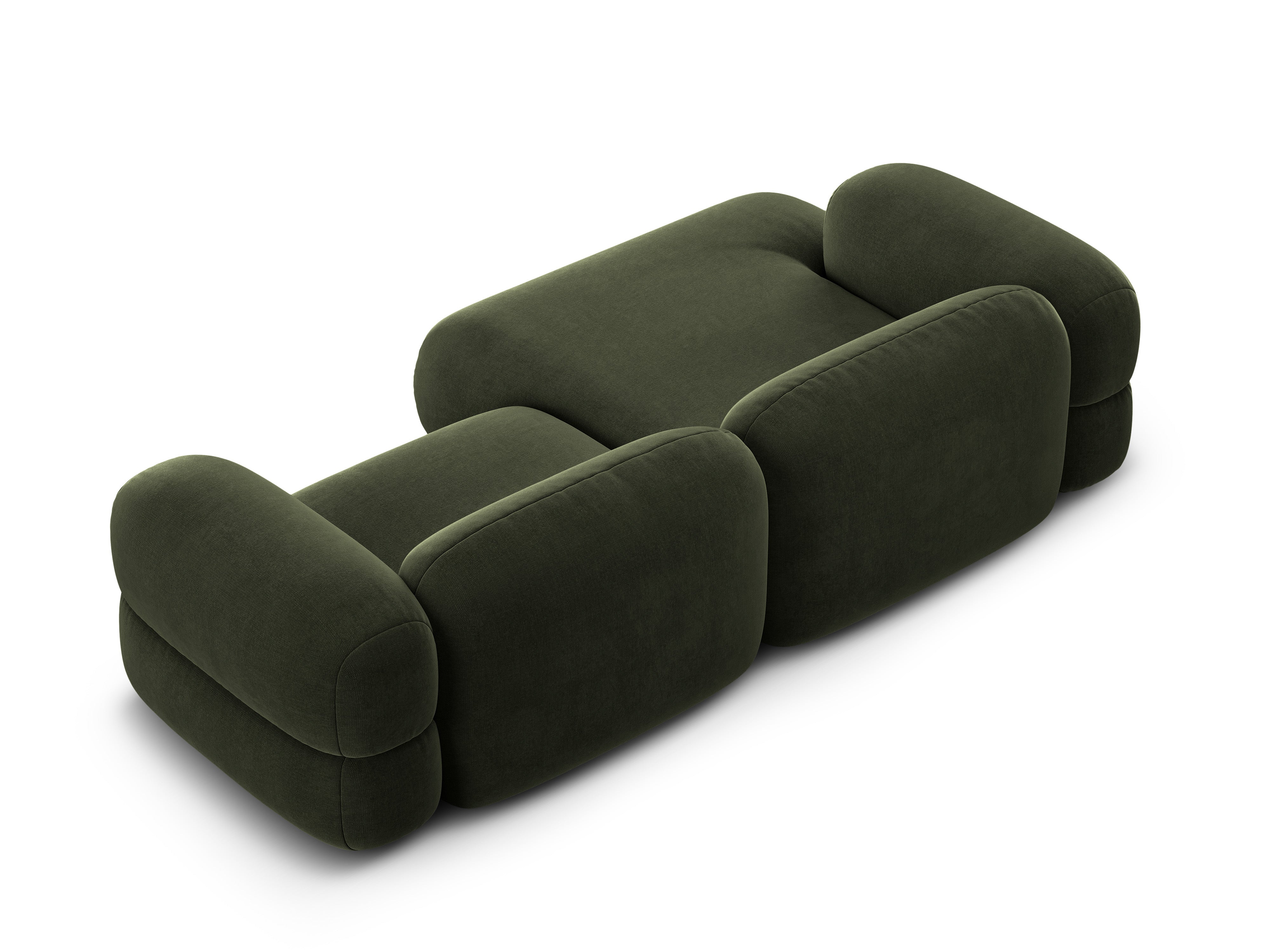Samt-Ecksofa links ROGER olivgrün