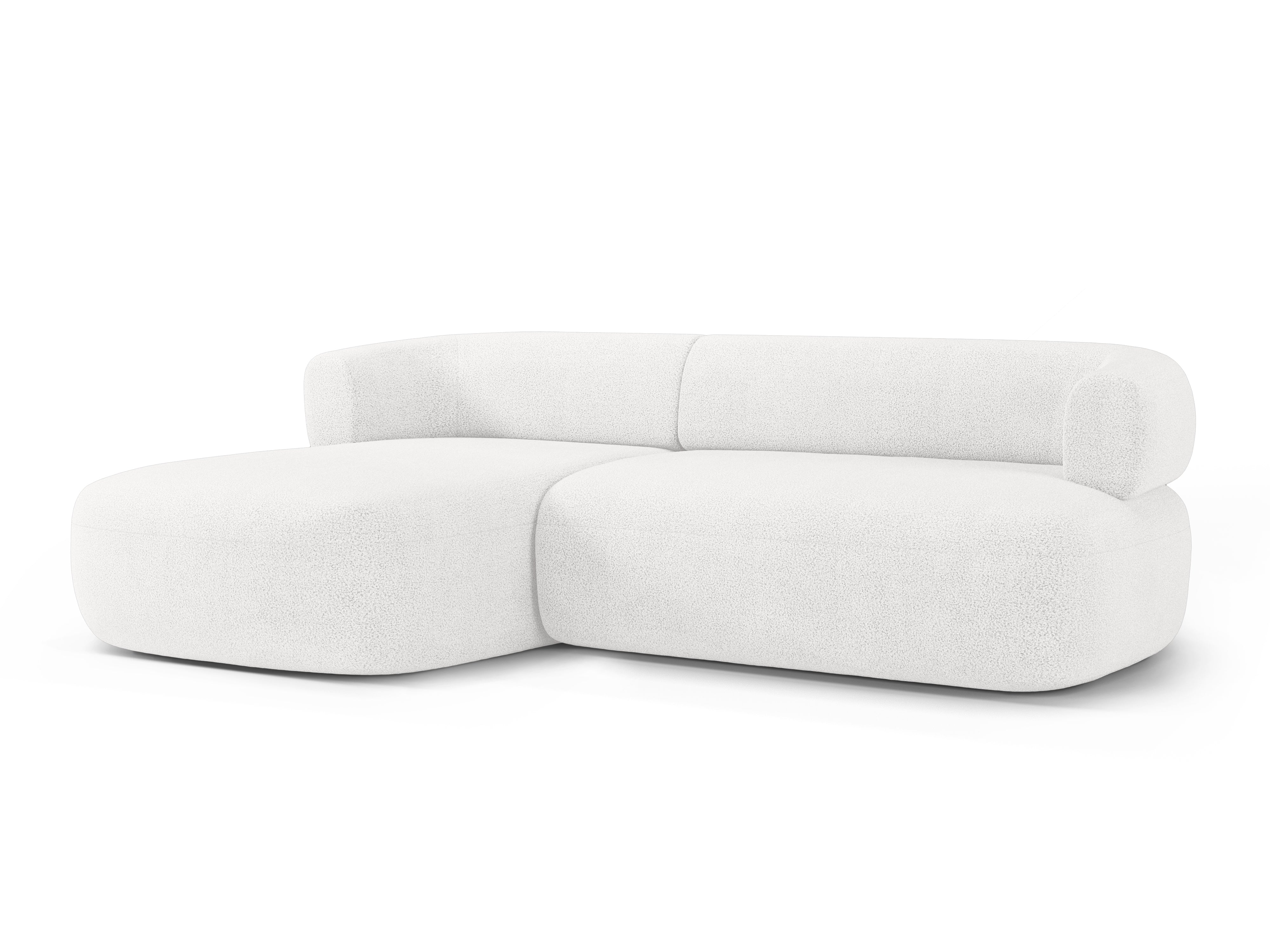 3-sitziger linker Ecksofa ALDRIN in weißem Boucle