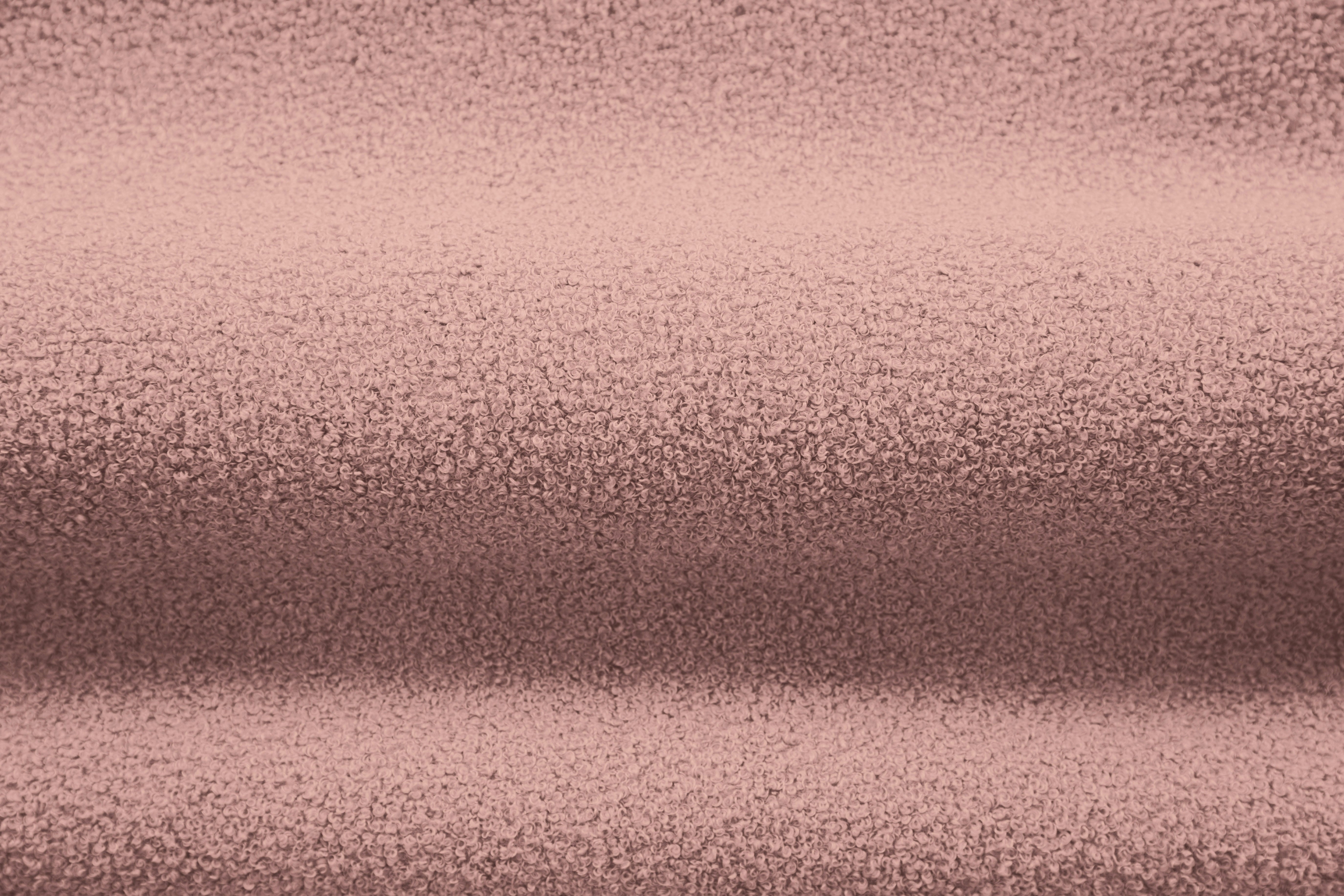 3-sitziger linker Ecksofa ALDRIN in pudrigem Rosa Boucle