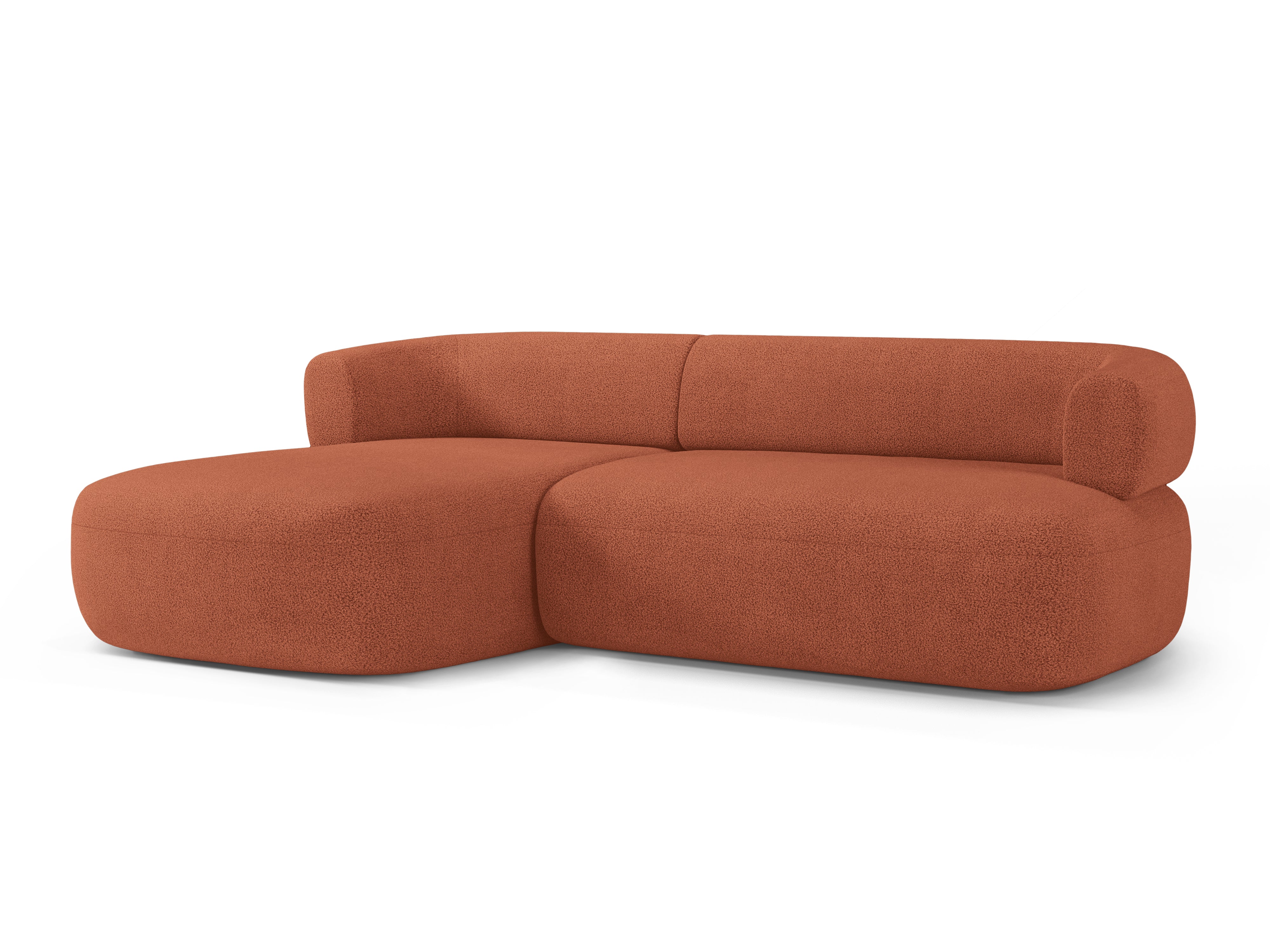 3-sitziger linker Ecksofa ALDRIN in Ziegel-Boucle